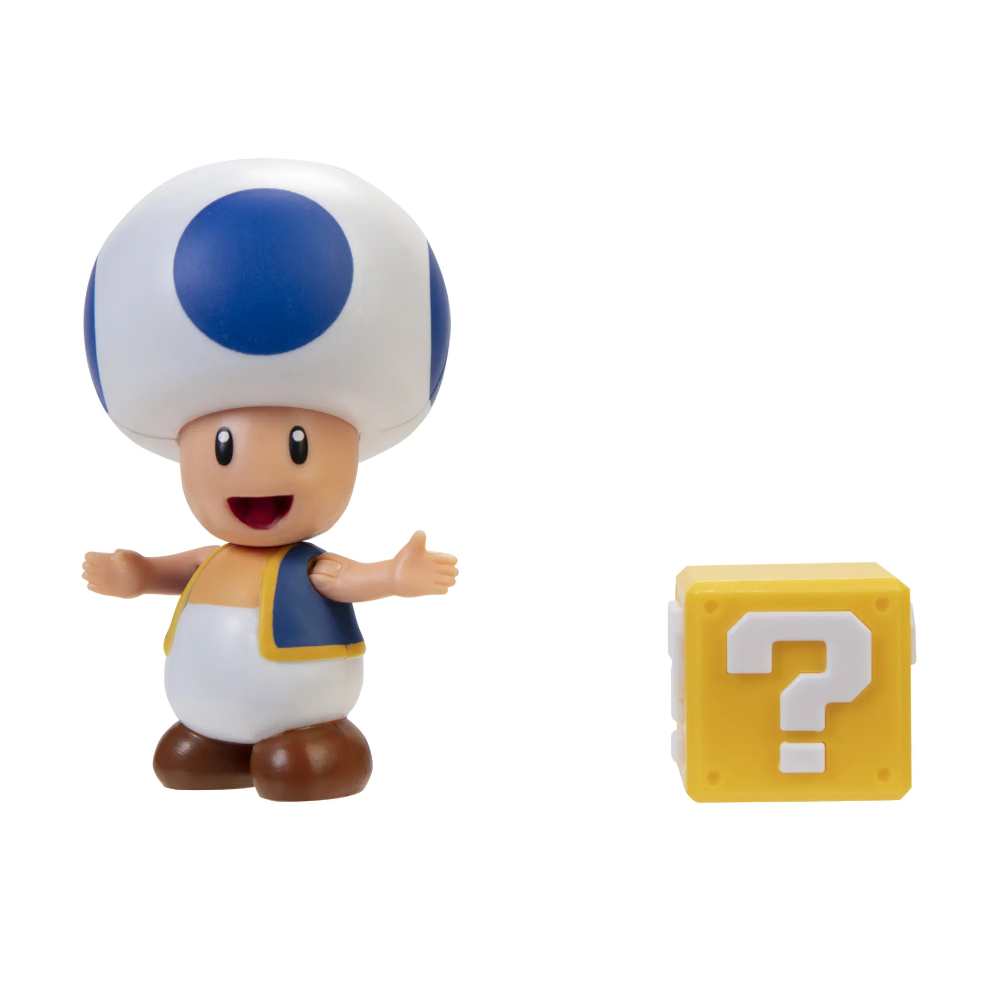 Blue Toad With Question Block 4-Inch Articulated Figure