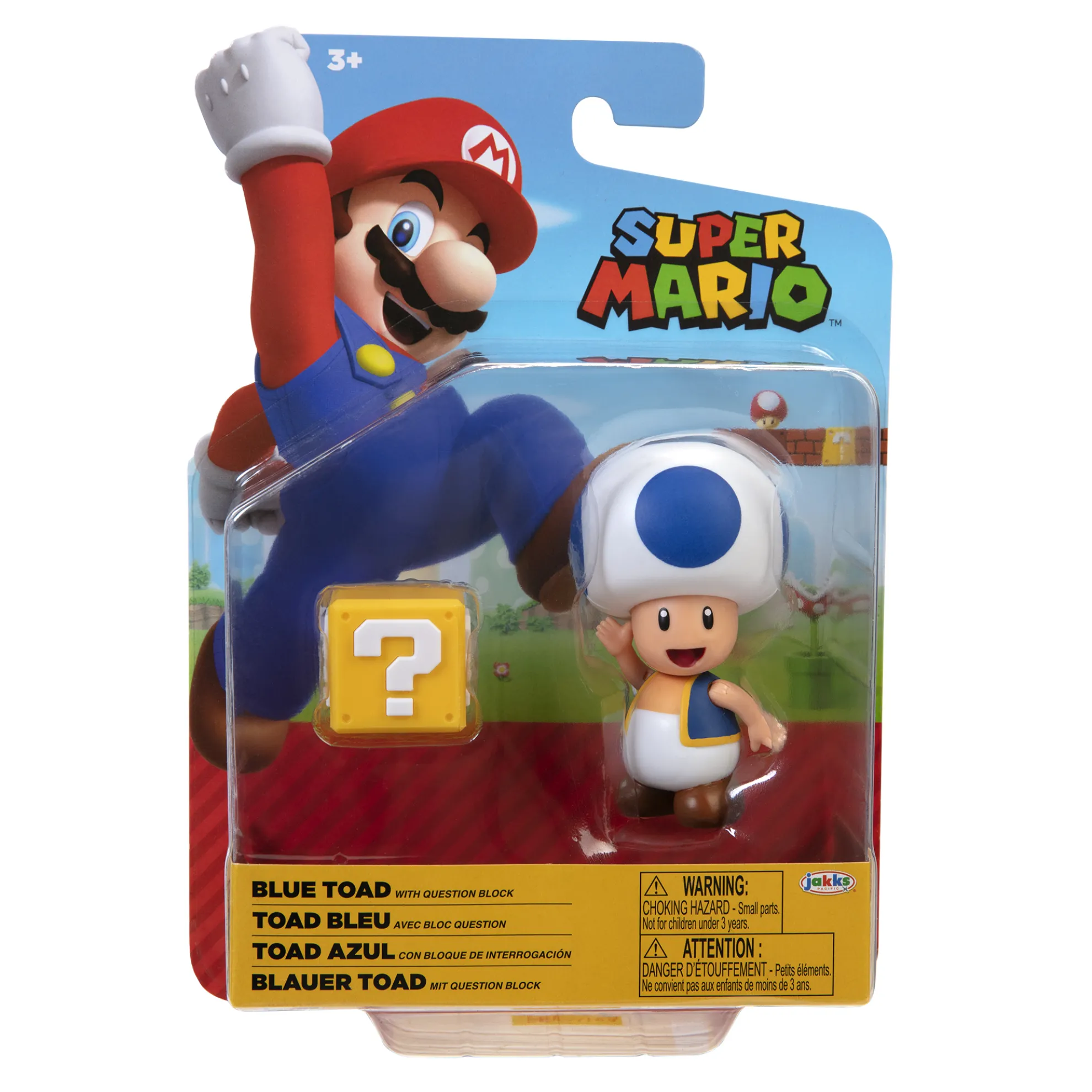 Blue Toad With Question Block 4-Inch Articulated Figure