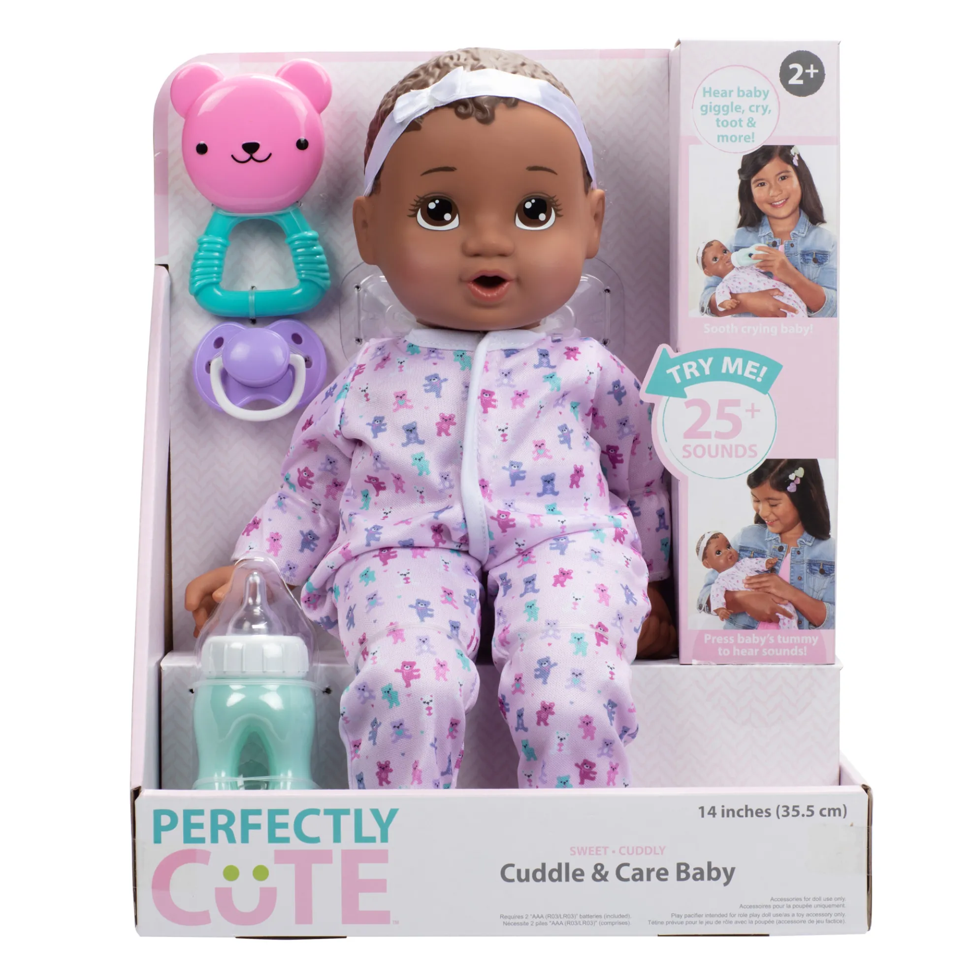 Cuddle & Care Girl Doll Dark Brunette With Brown Eyes