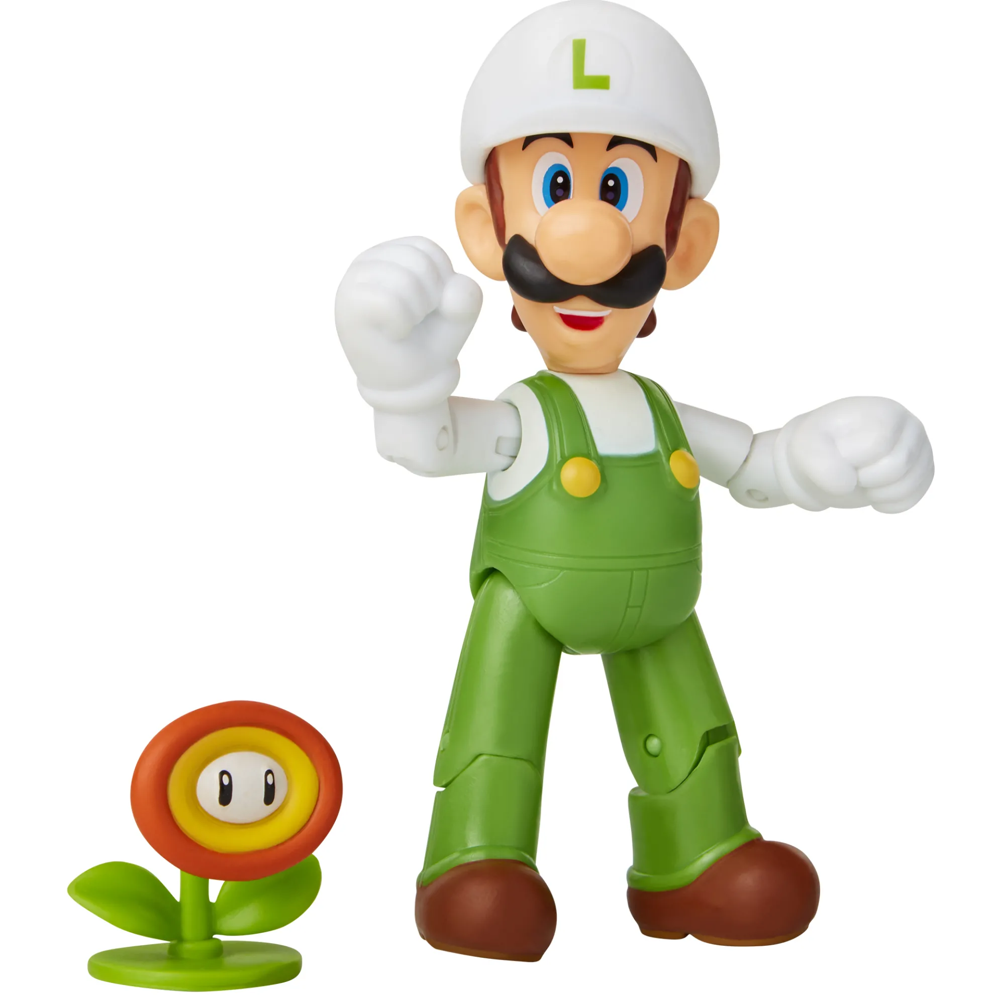Fire Luigi With Fire Flower 4-Inch Articulated Figure