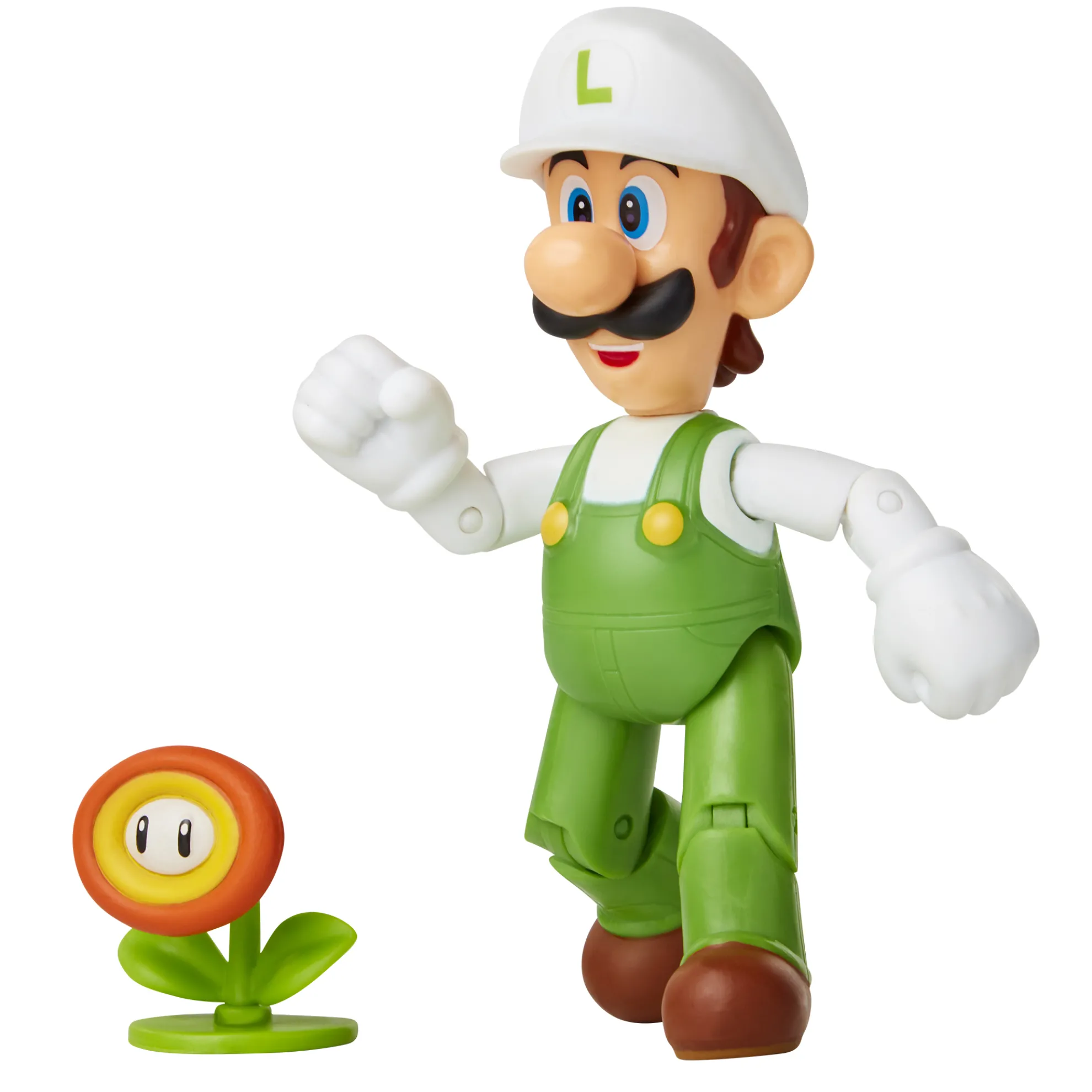 Fire Luigi With Fire Flower 4-Inch Articulated Figure
