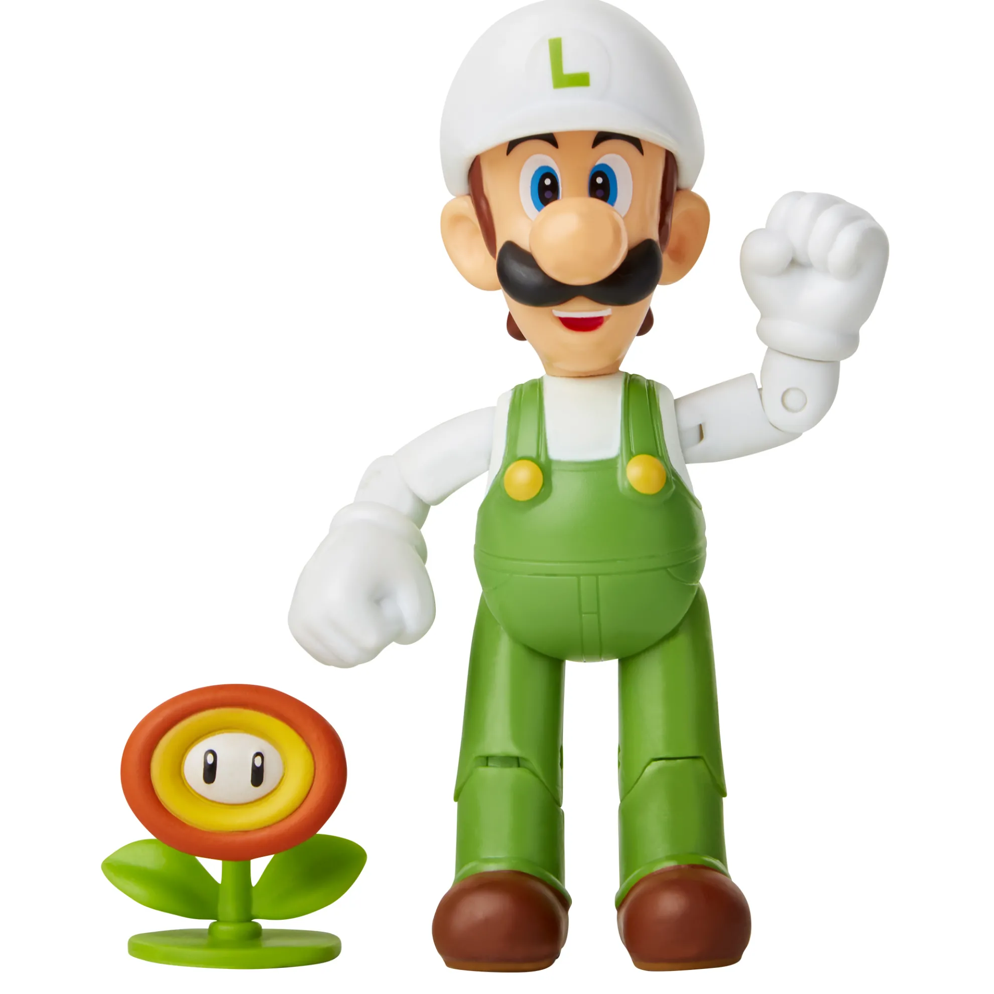Fire Luigi With Fire Flower 4-Inch Articulated Figure