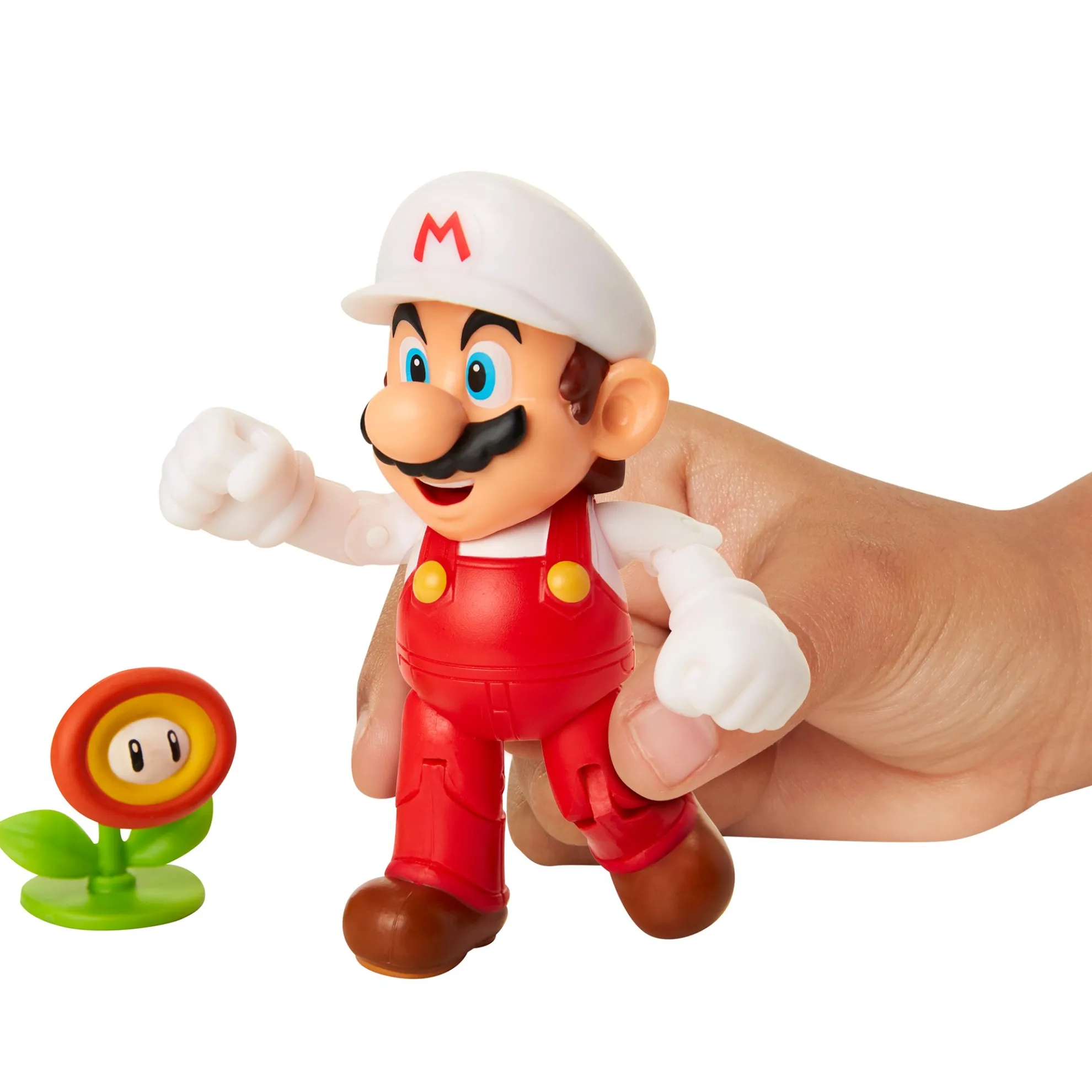 Fire Mario With Fire Flower 4-Inch Articulated Figure