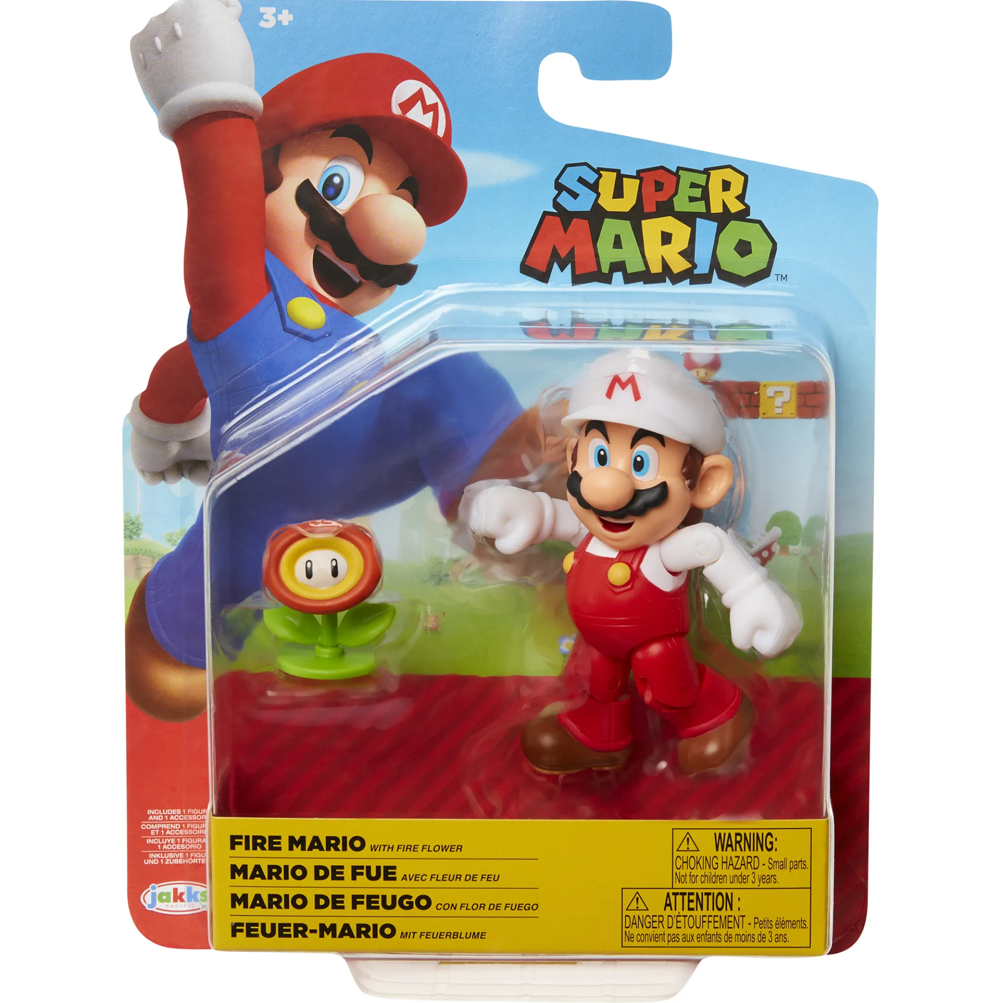 Fire Mario With Fire Flower 4-Inch Articulated Figure