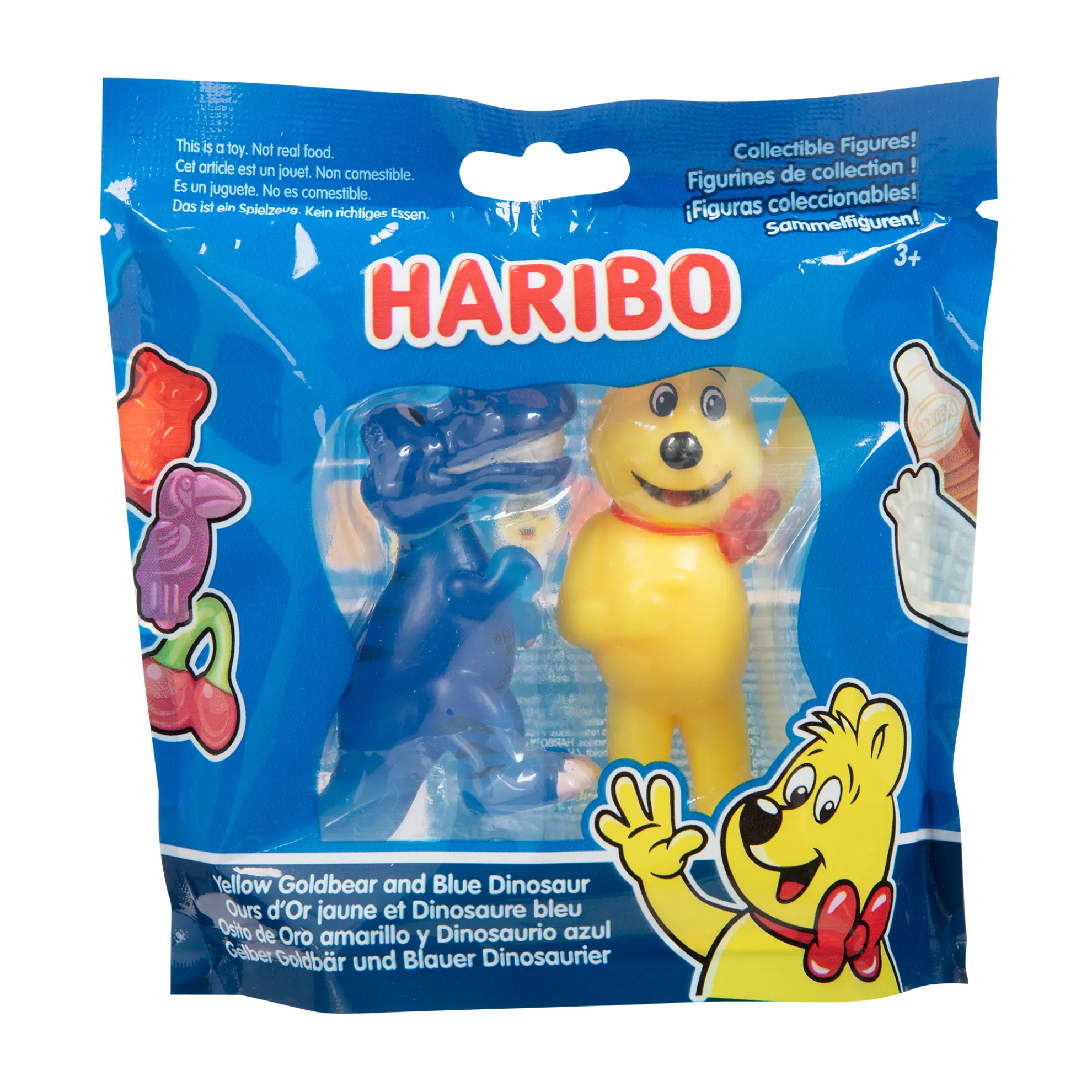 Goldbear Arm Raised/Pointing & Blue Dinosaur Figure 2 Packs