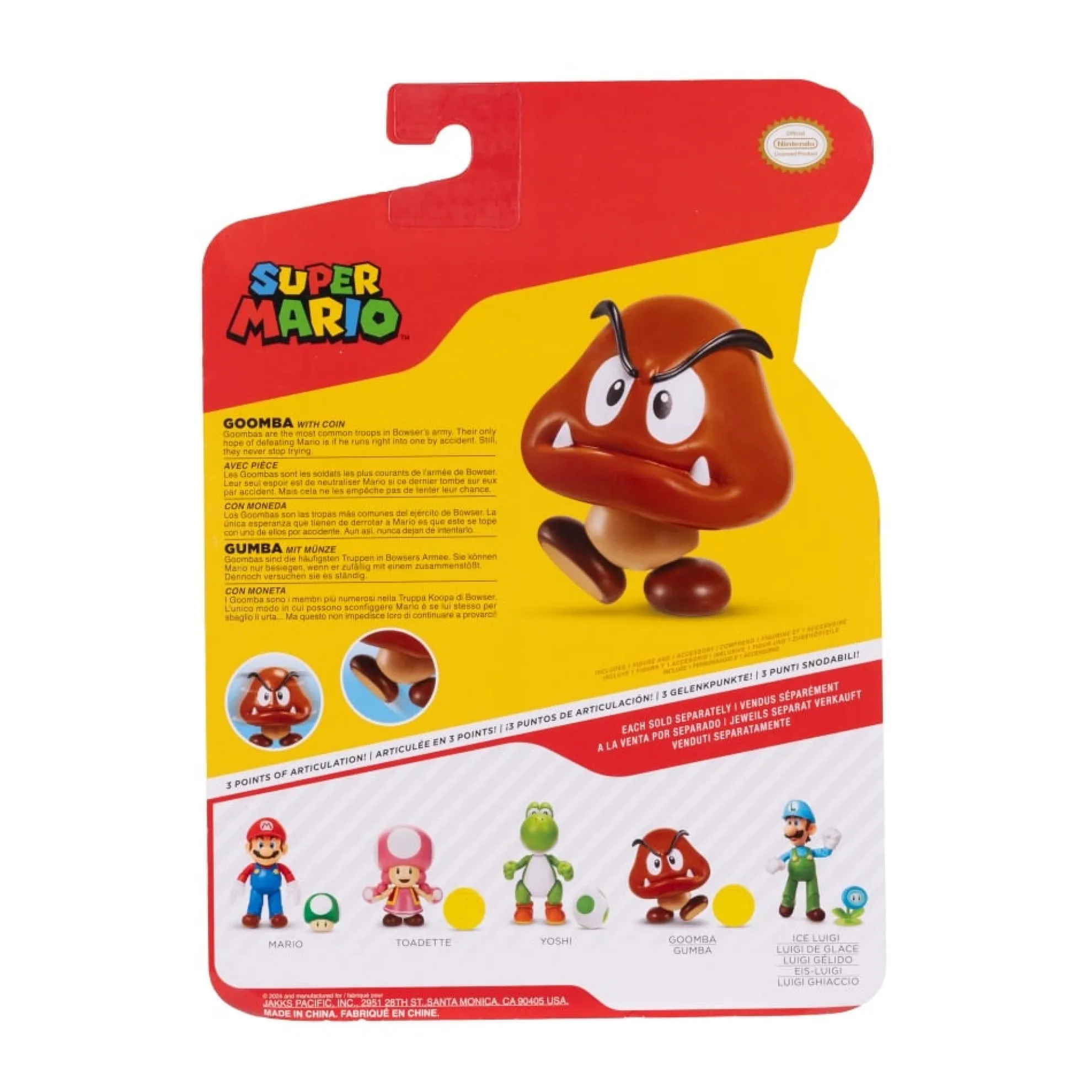 Goomba 4-Inch Articulated Figure With Coin