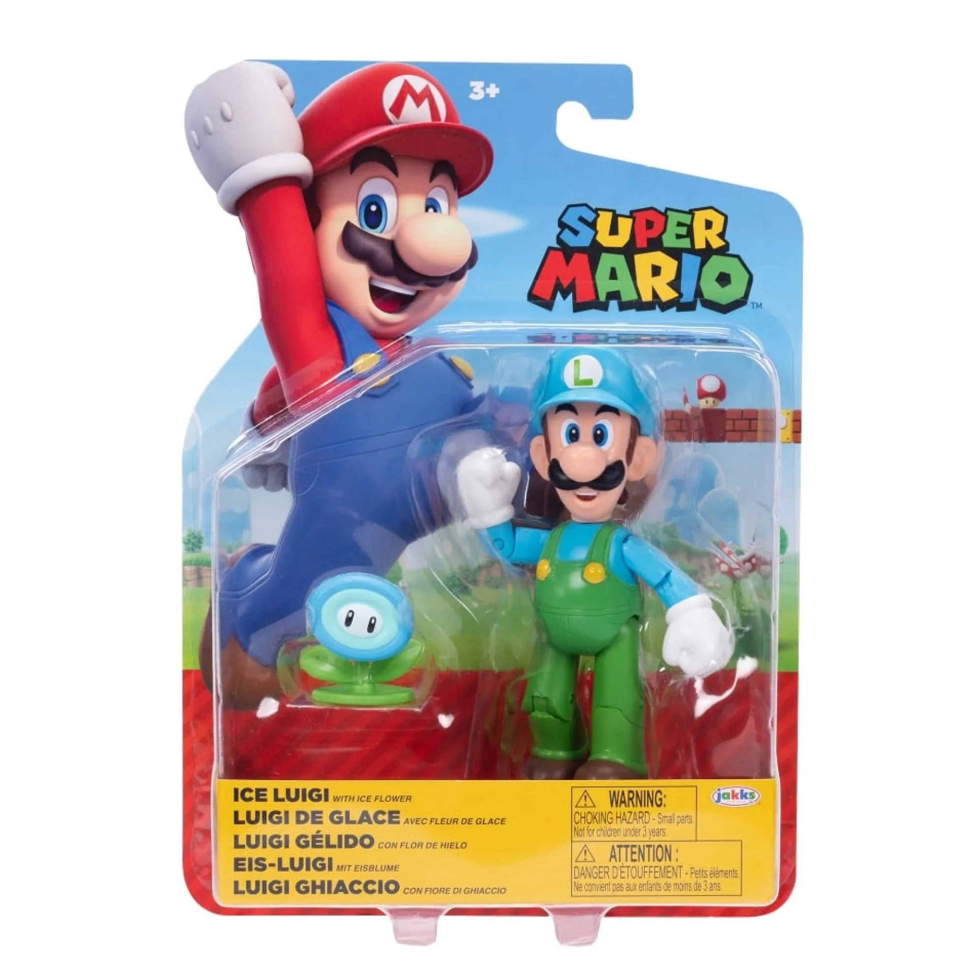 Ice Luigi 4-Inch Articulated Figure With Ice Flower