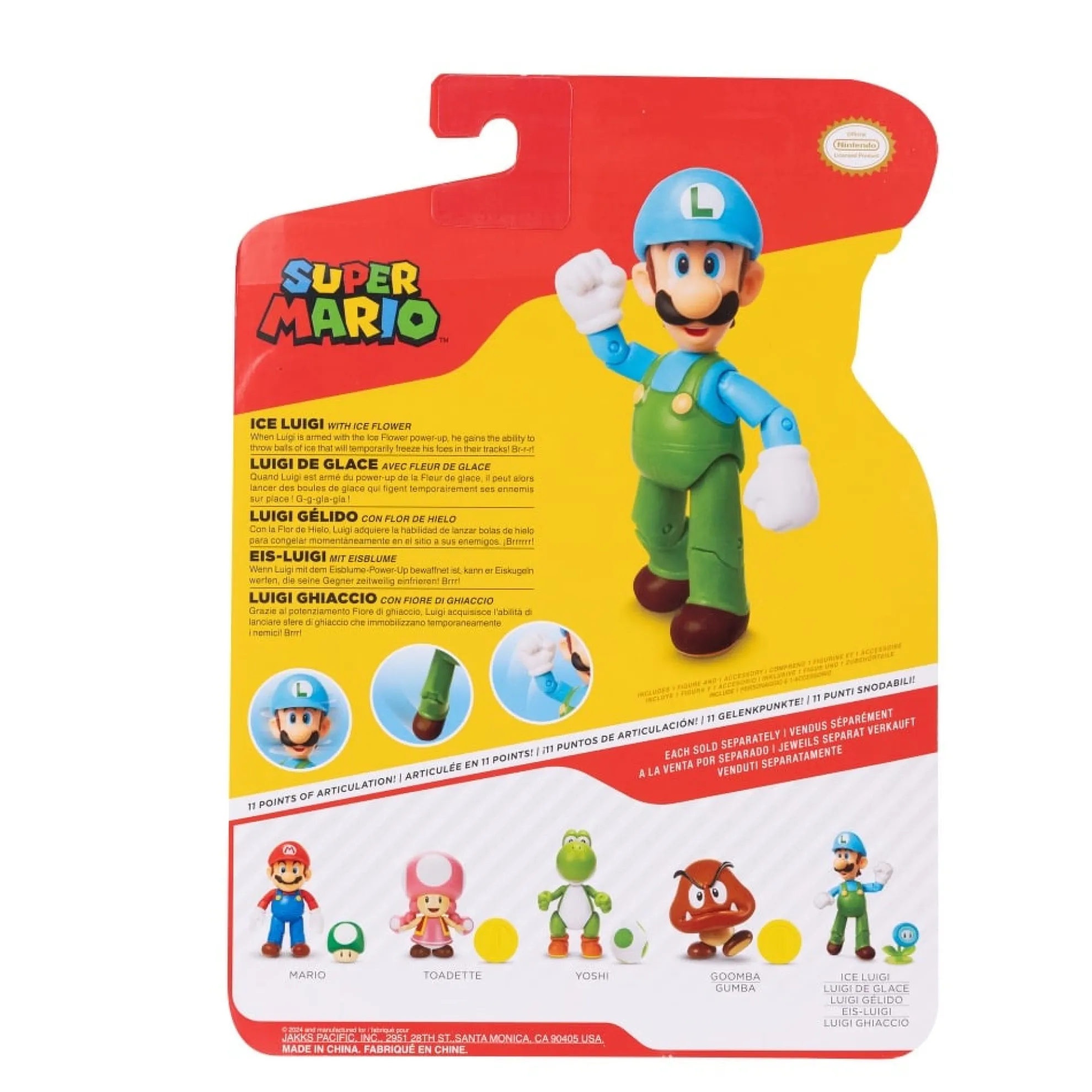 Ice Luigi 4-Inch Articulated Figure With Ice Flower