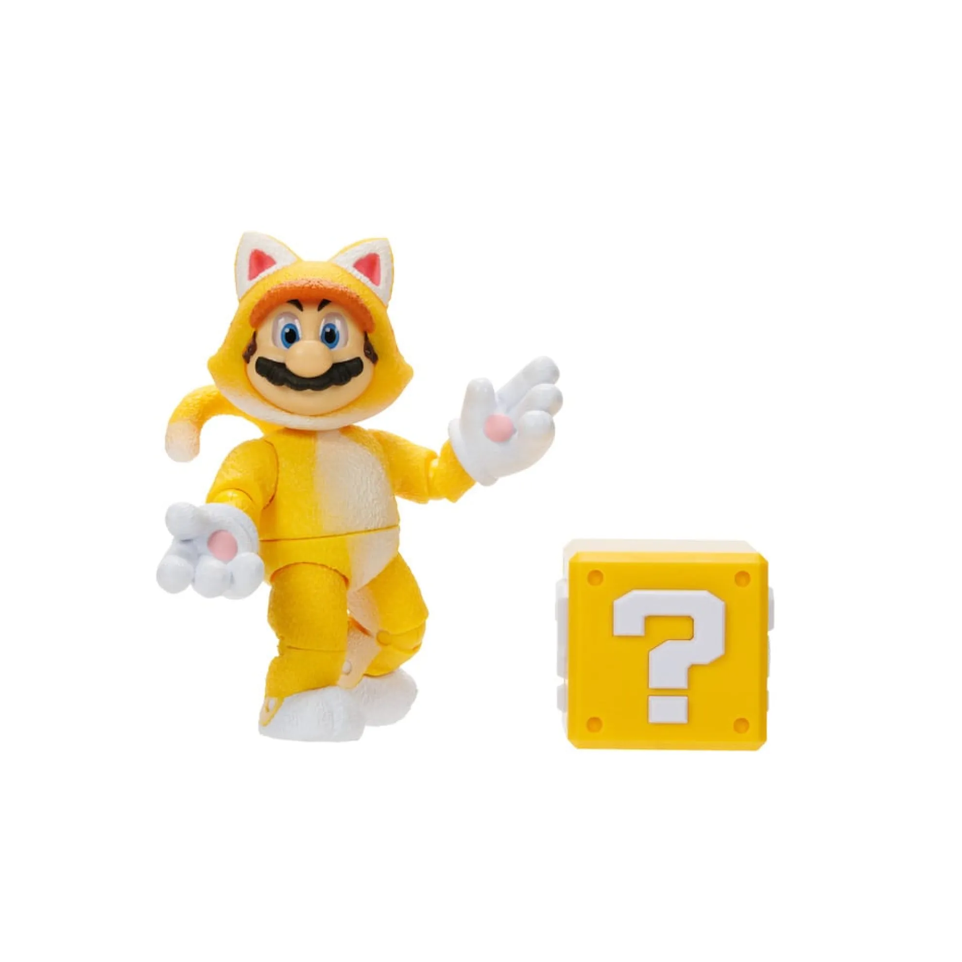 5-Inch Cat Mario Figure With Question Block Accessory
