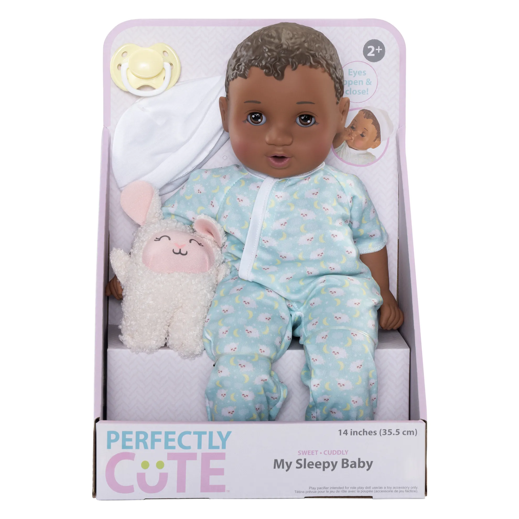 14-Inch My Sleepy Baby Dark Brunette With Brown Eyes