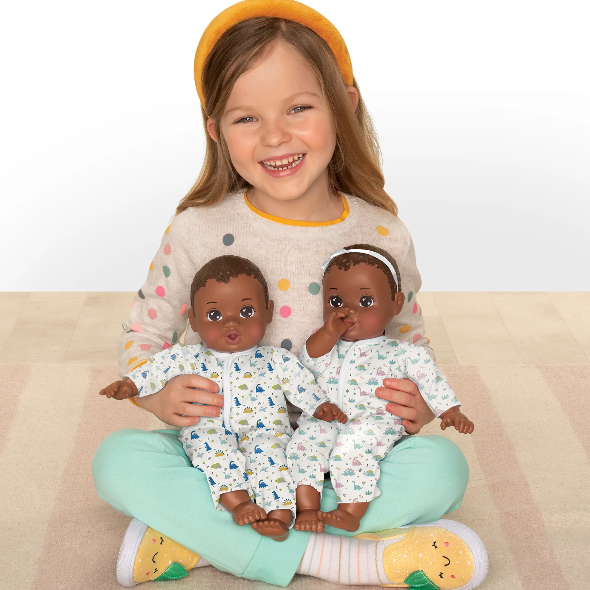 14-Inch My Sweet Baby Twins Twin B/G Dolls Brunette With Brown Eyes