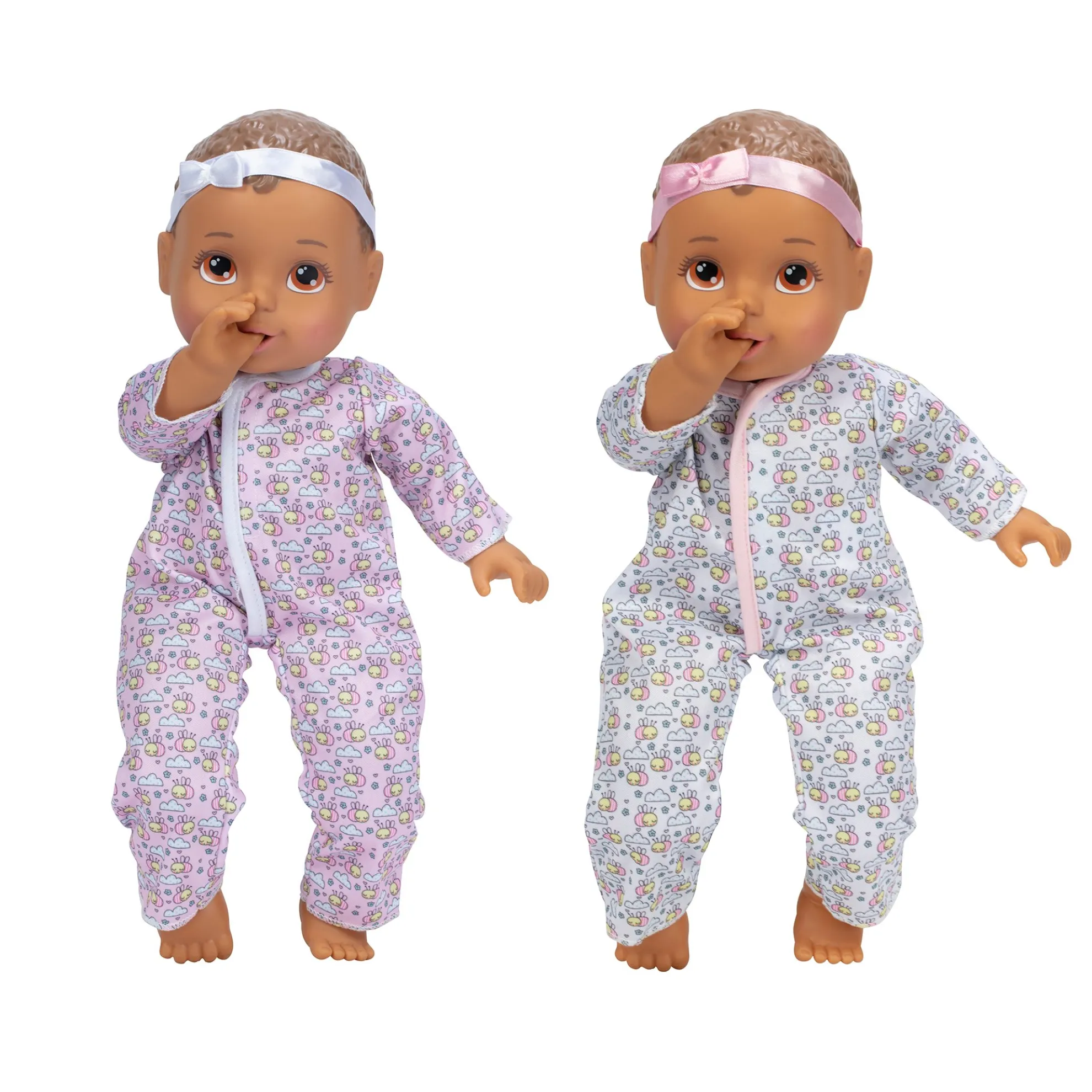 14-Inch My Sweet Baby Twins Twin Girl Dolls Brunette With Brown Eyes