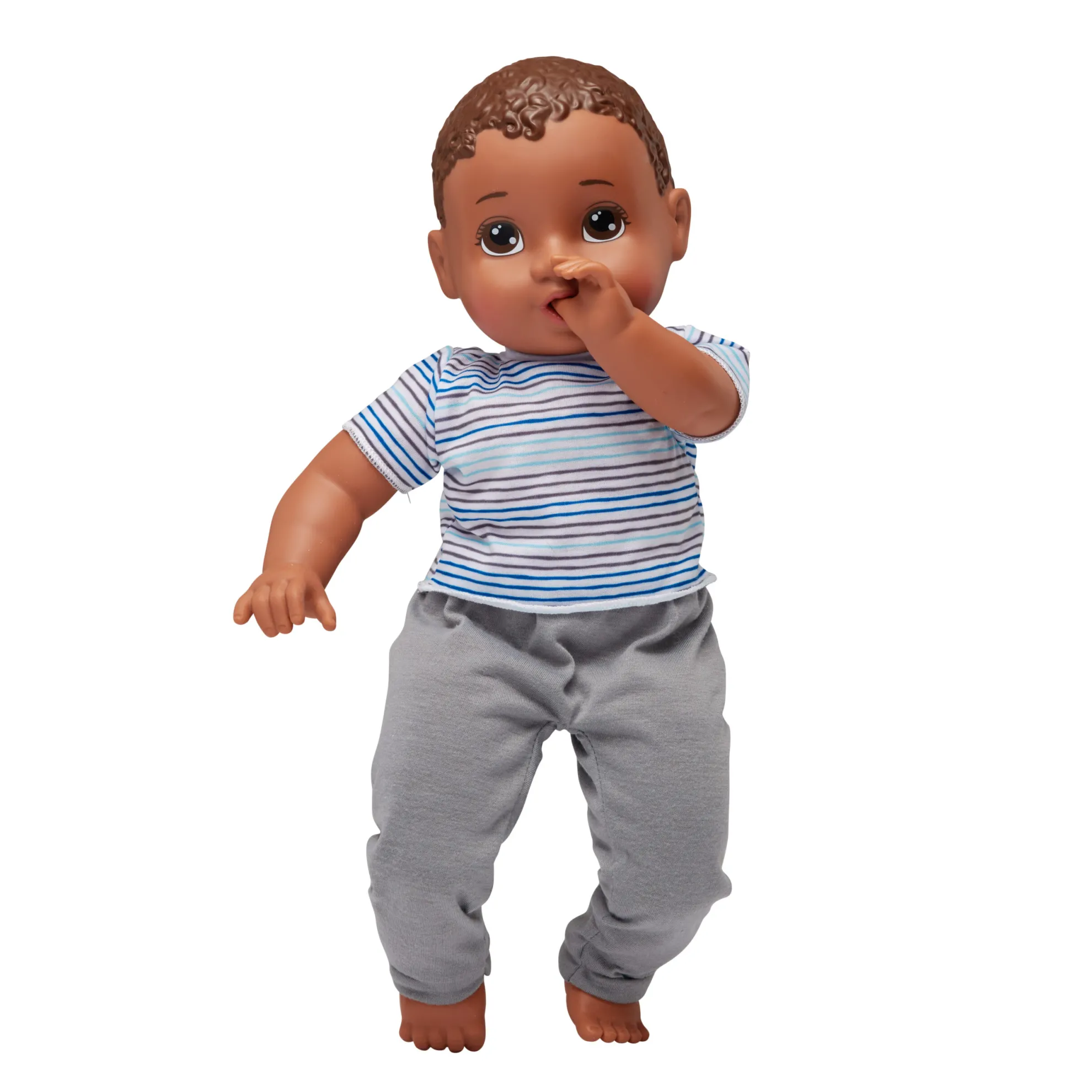 14-Inch My Sweet Baby Boy Doll Dark Brunette Hair With Brown Eyes