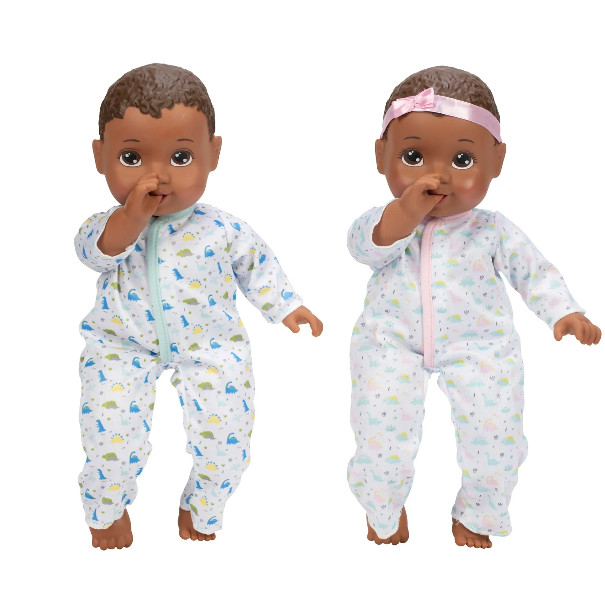 14-Inch My Sweet Baby Twins Twin B/G Dolls Dark Brunette With Brown Eyes