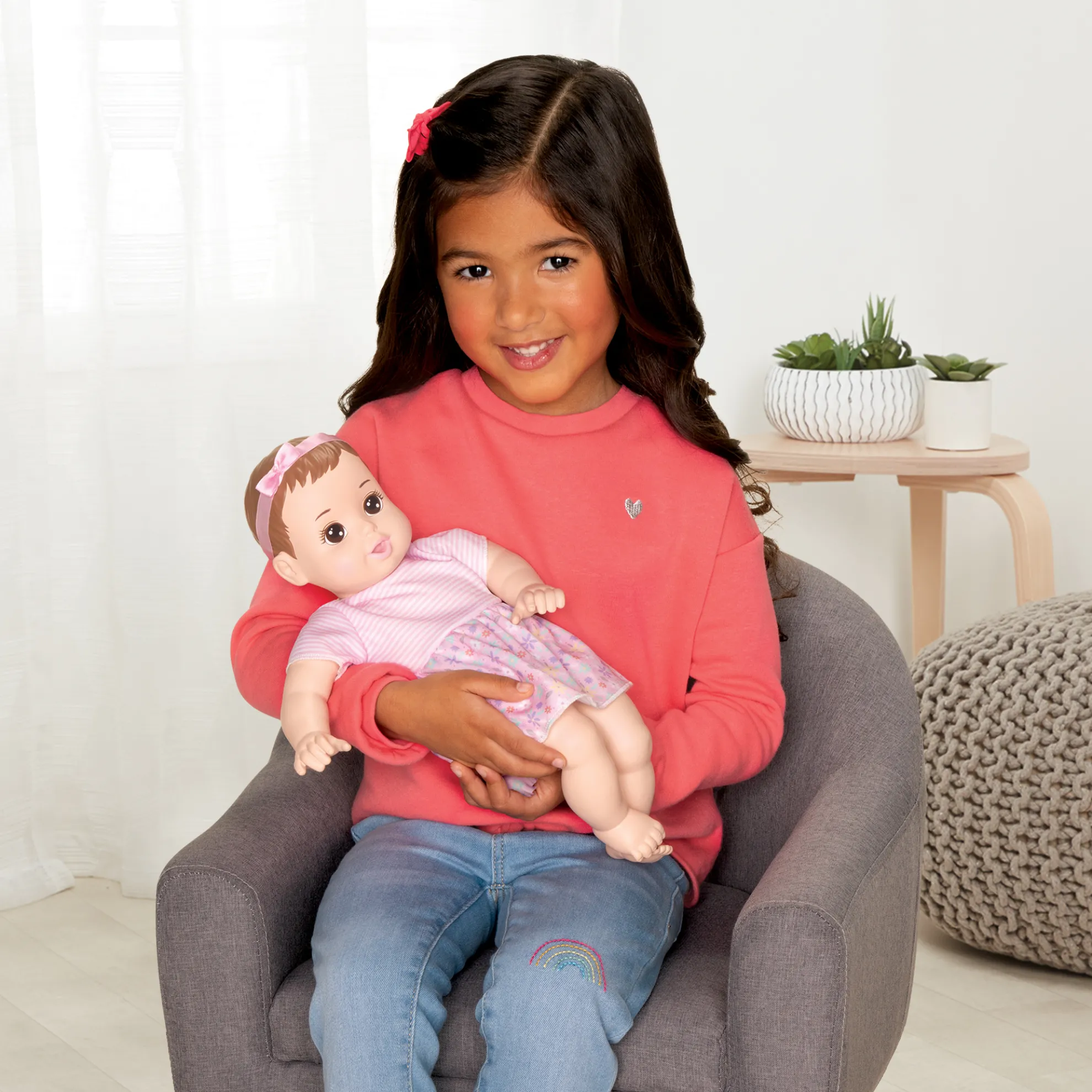 14-Inch My Sweet Baby Girl Doll Light Brunette Hair With Brown Eyes