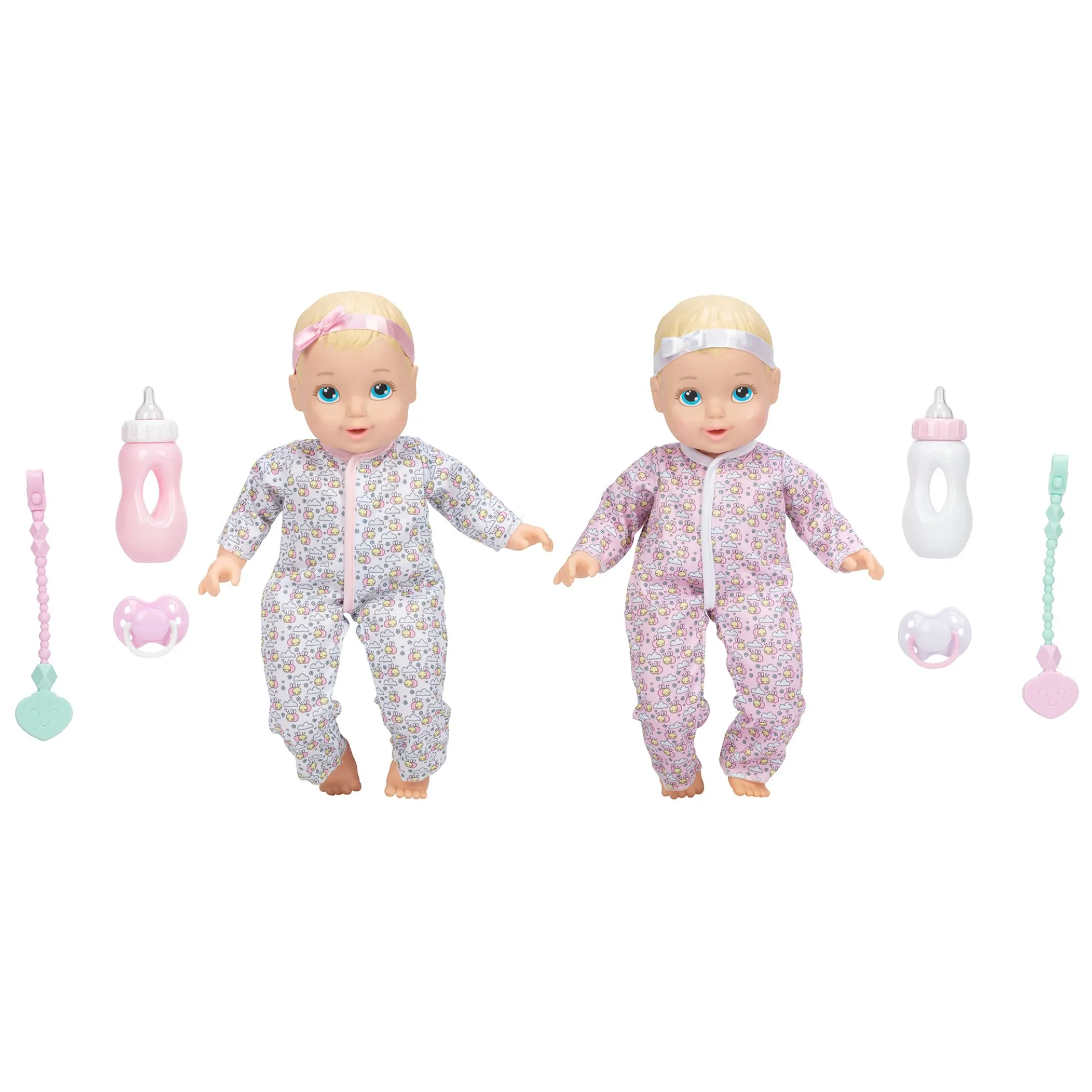 14-Inch My Sweet Baby Twins Twin Girl Dolls Blonde With Blue Eyes