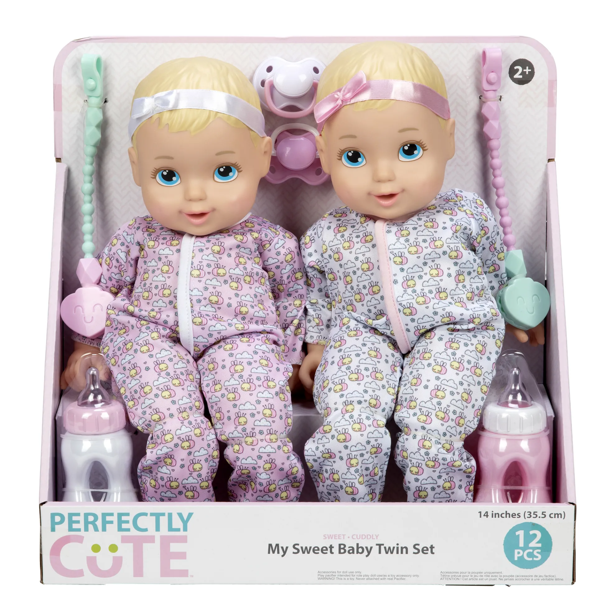 14-Inch My Sweet Baby Twins Twin Girl Dolls Blonde With Blue Eyes