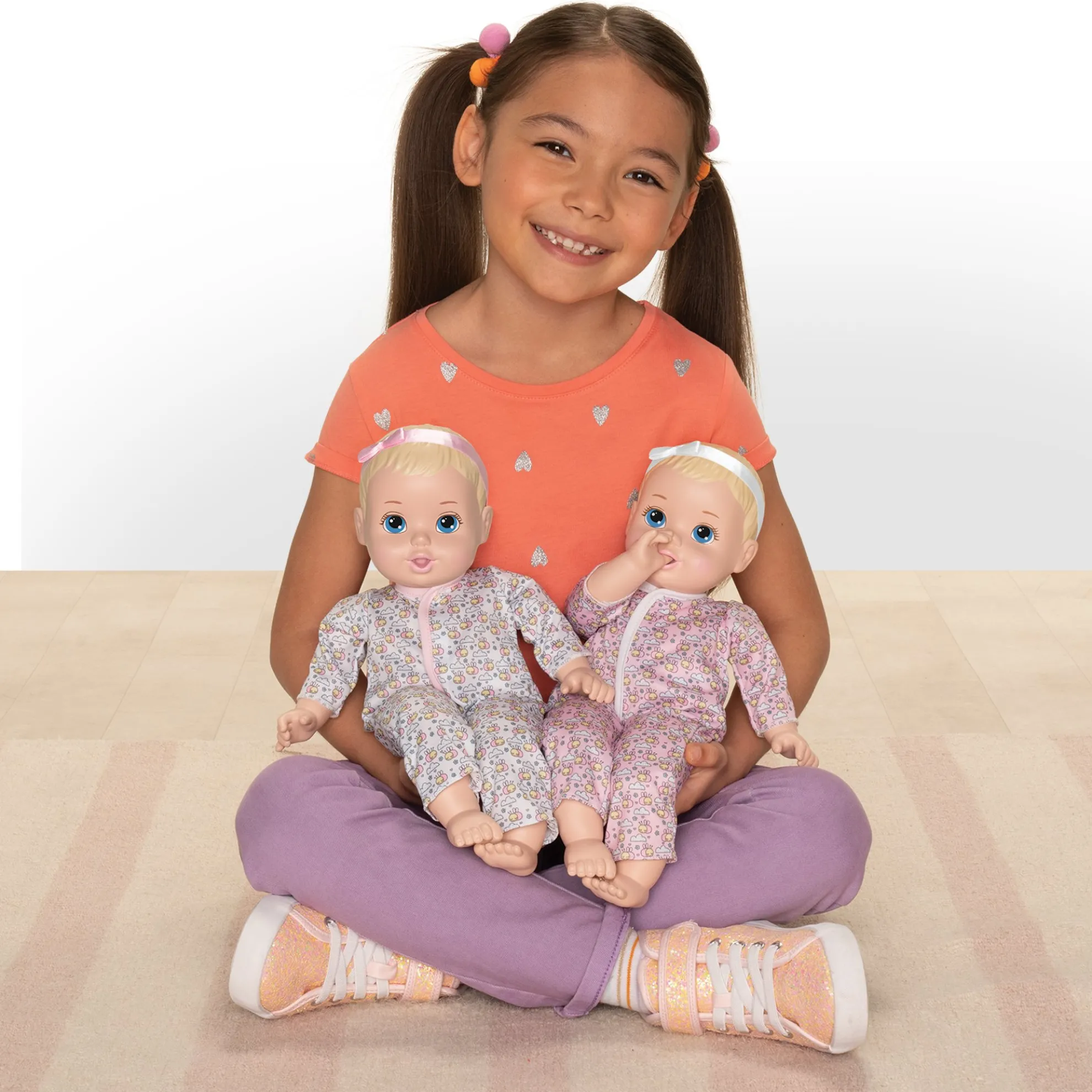 14-Inch My Sweet Baby Twins Twin Girl Dolls Blonde With Blue Eyes