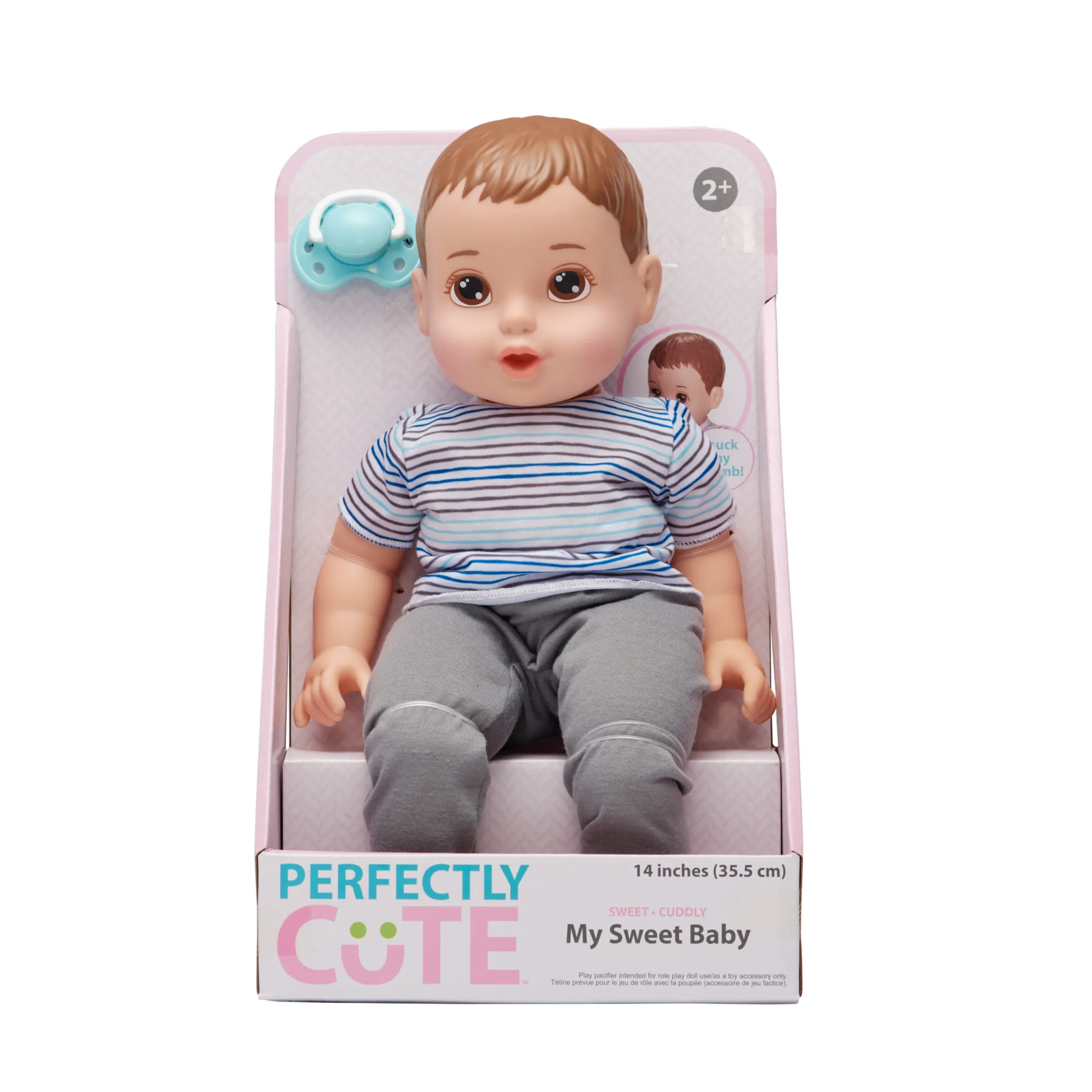 14-Inch My Sweet Baby Boy Doll Brunette Hair With Brown Eyes