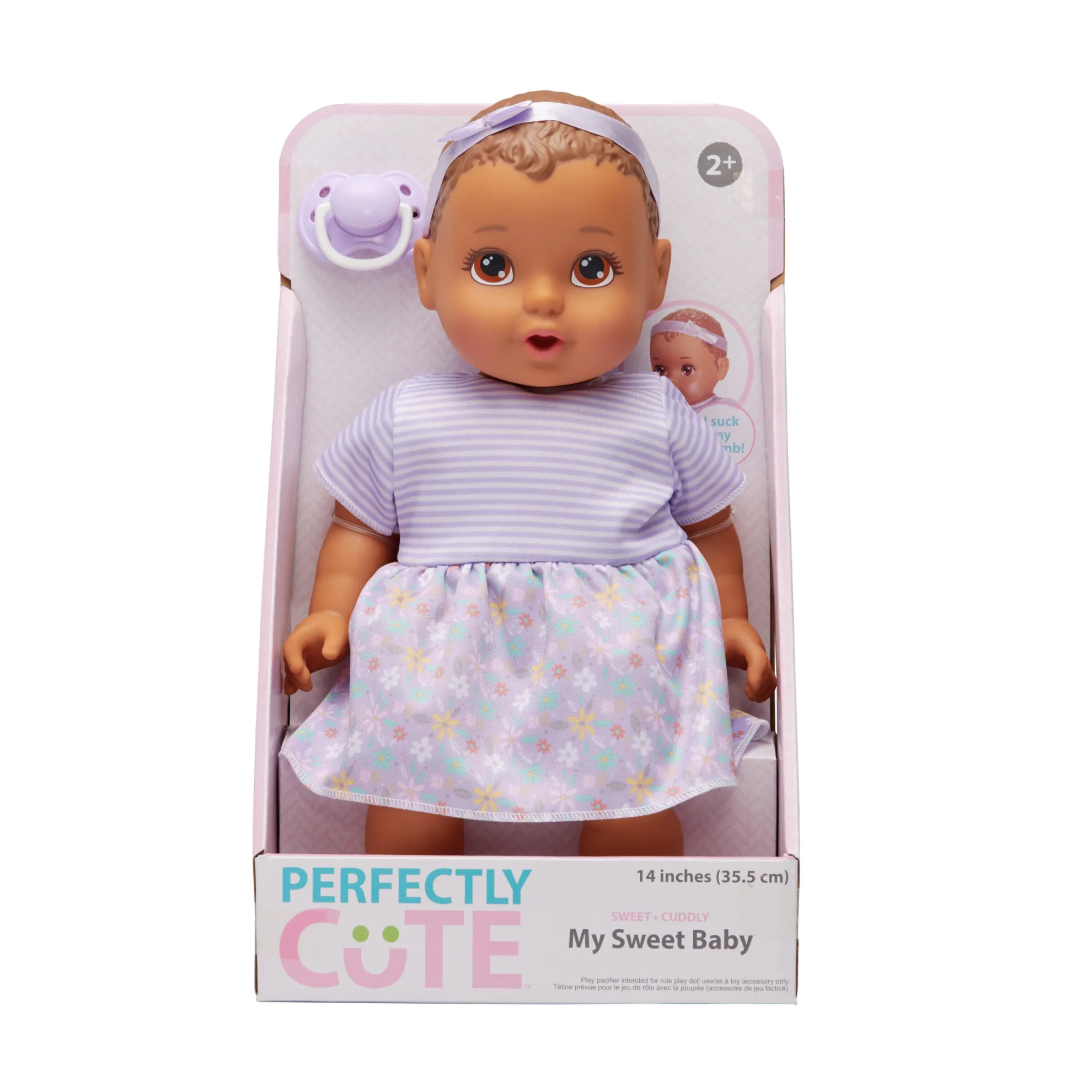 14-Inch My Sweet Baby Girl Doll Brunette Hair With Brown Eyes