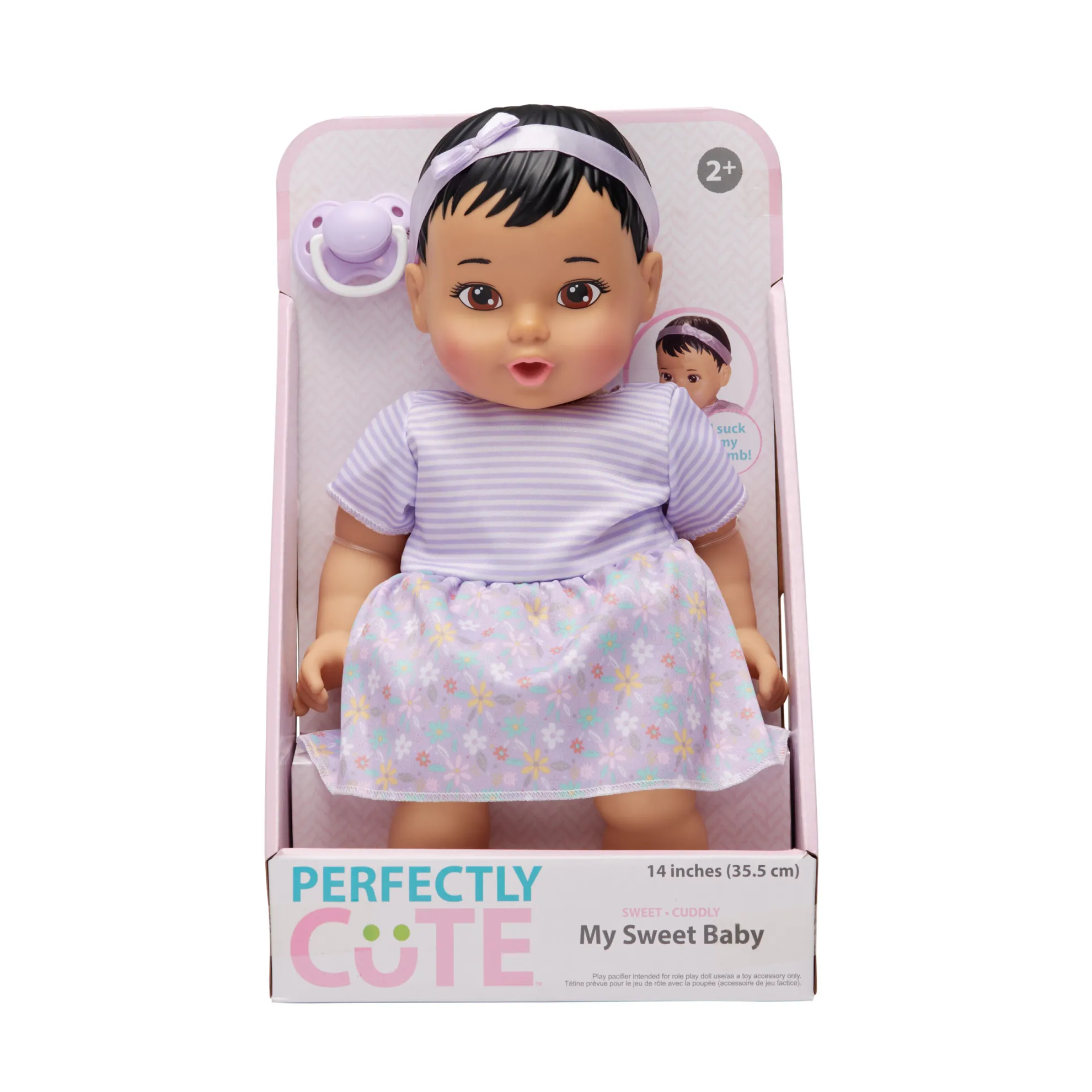 14-Inch My Sweet Baby Girl Doll Black Hair With Brown Eyes