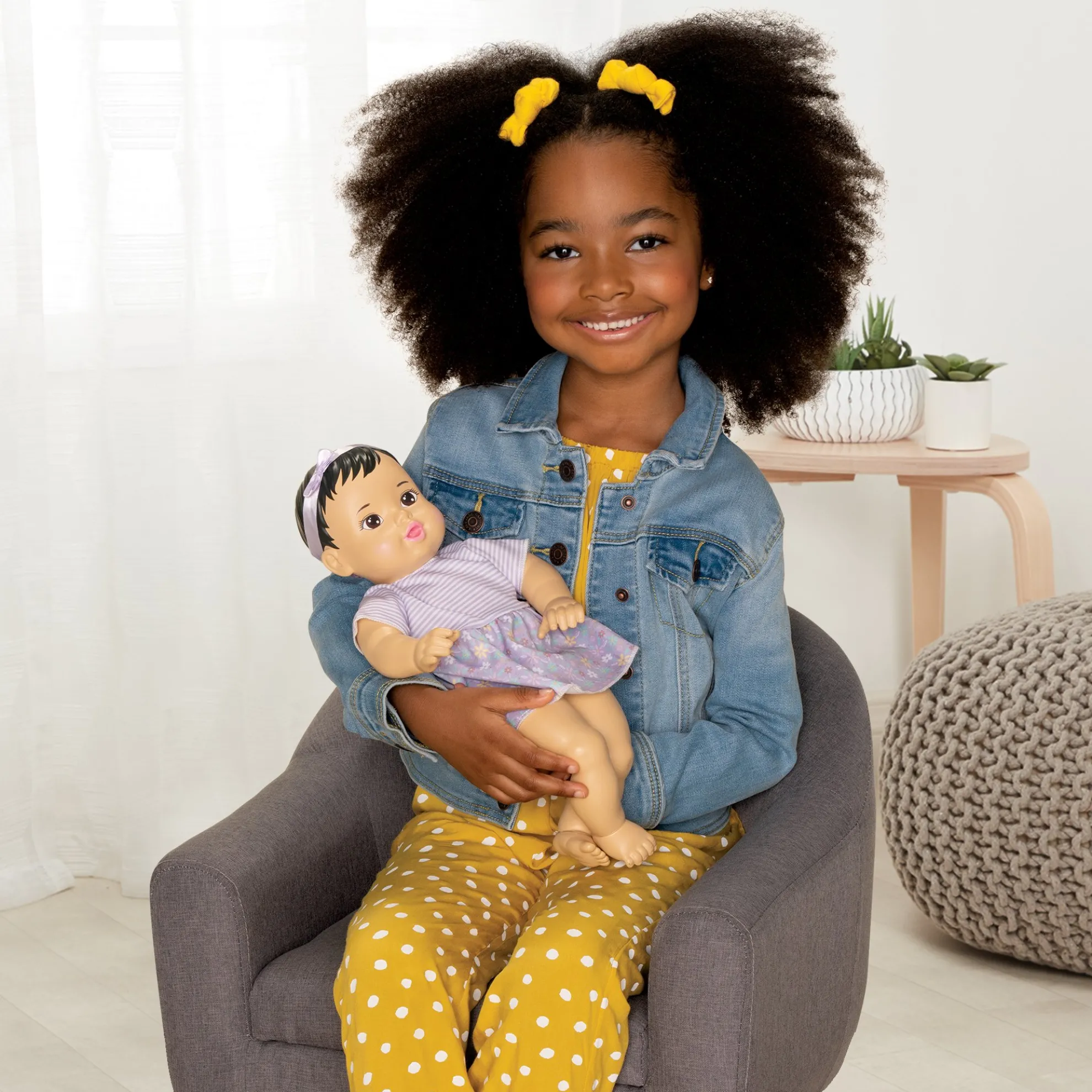 14-Inch My Sweet Baby Girl Doll Black Hair With Brown Eyes