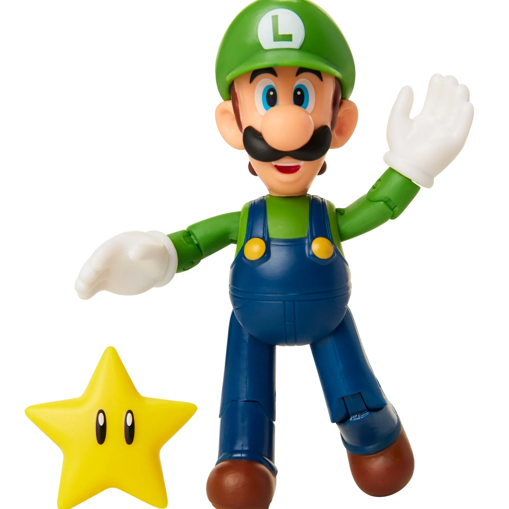 Luigi With Star 4-Inch Articulated Figure