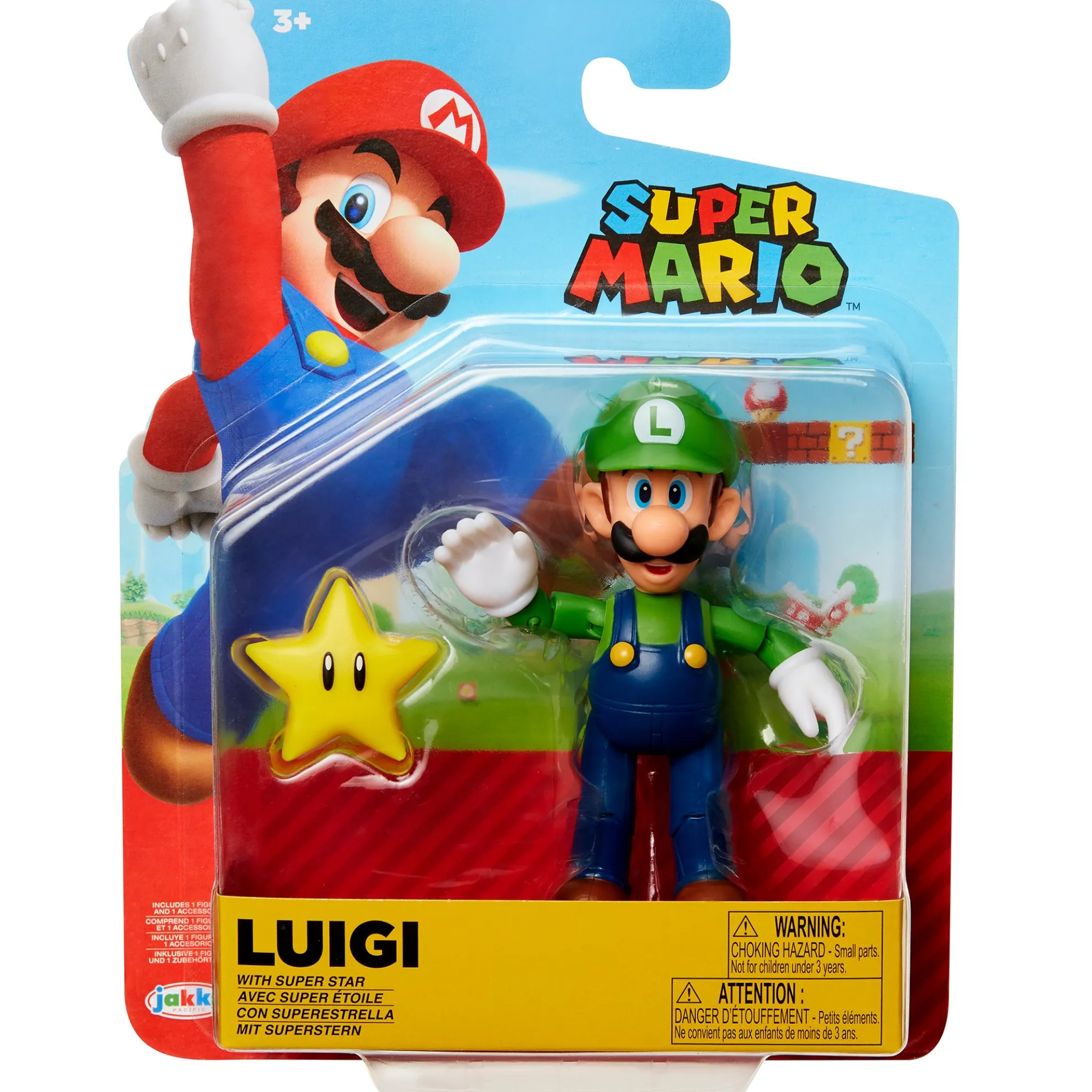 Luigi With Star 4-Inch Articulated Figure