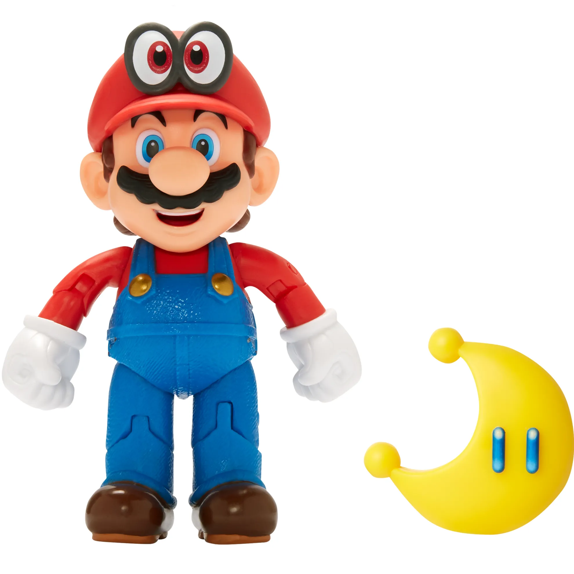 Mario And Cappy With Yellow Power Moon 4-Inch Articulated Figure
