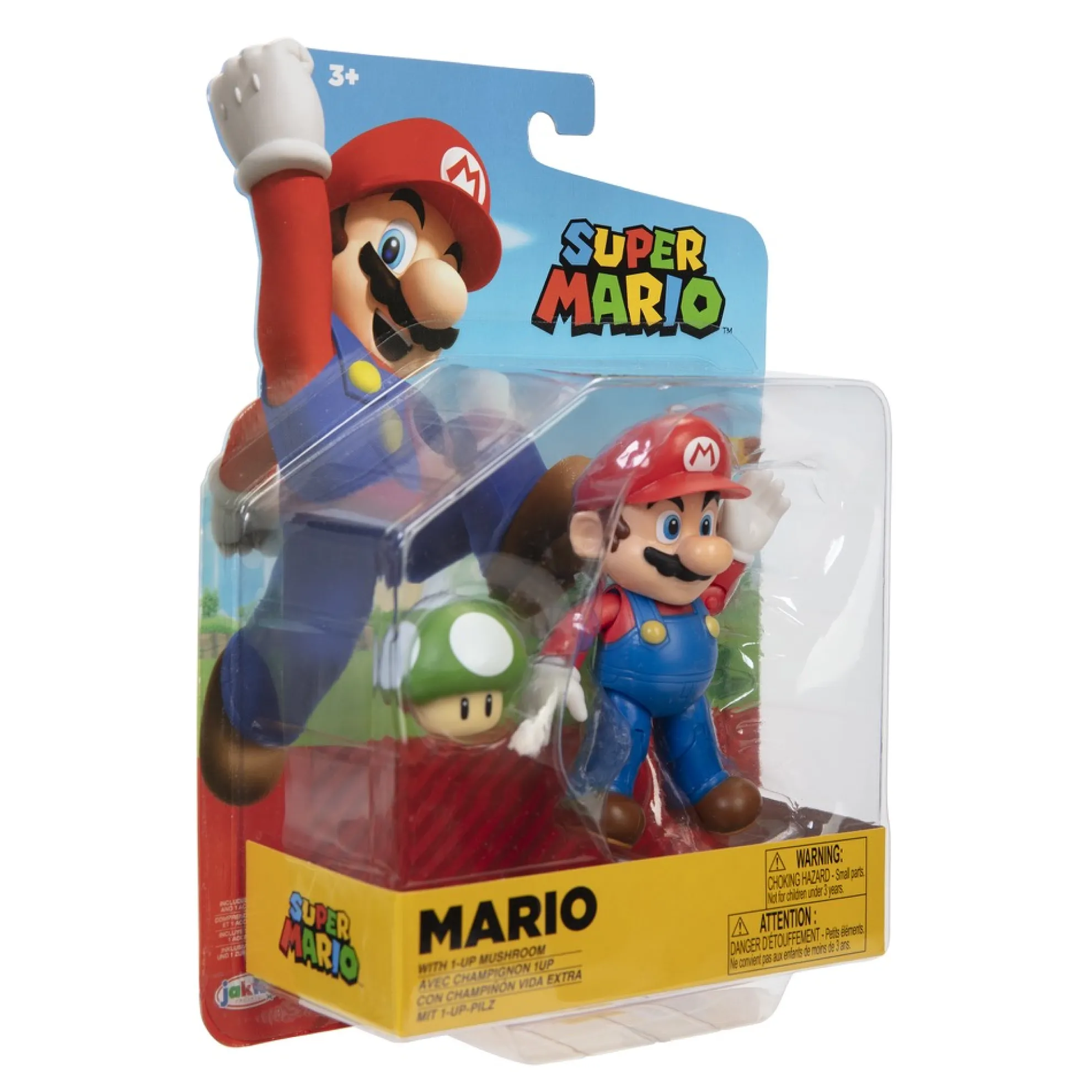 Mario 4-Inch Articulated Figure With 1-Up Mushroom