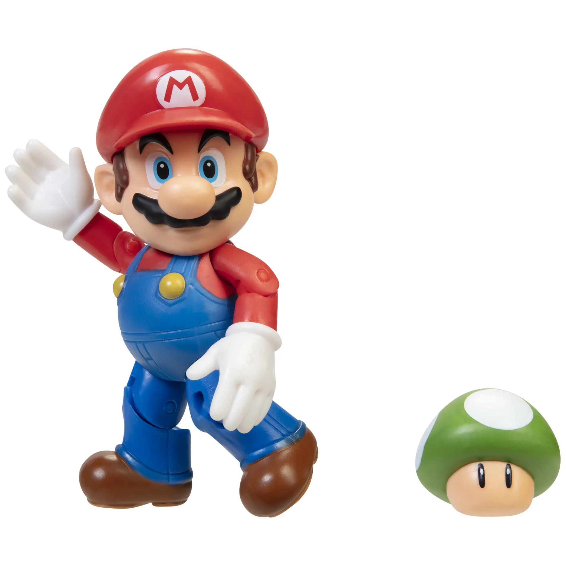 Mario With 1 Up Mushroom 4-Inch Articulated Figure