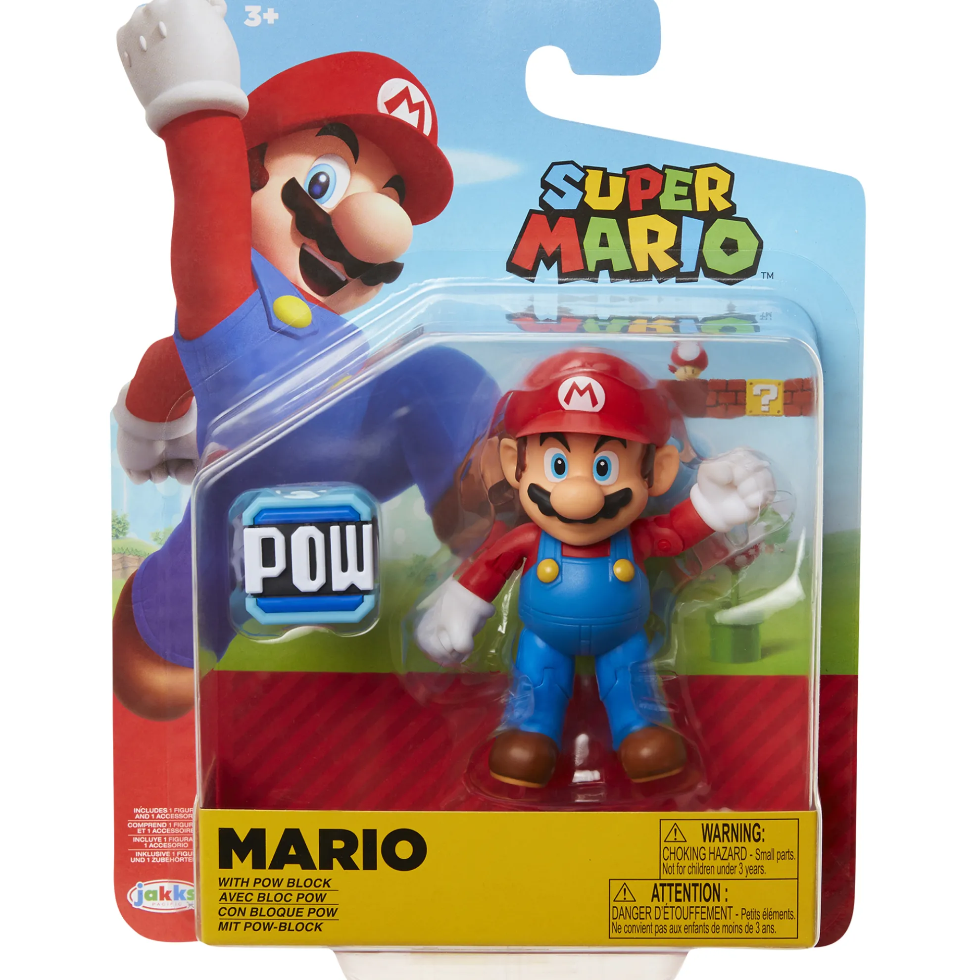 Mario With Pow Block 4-Inch Articulated Figure