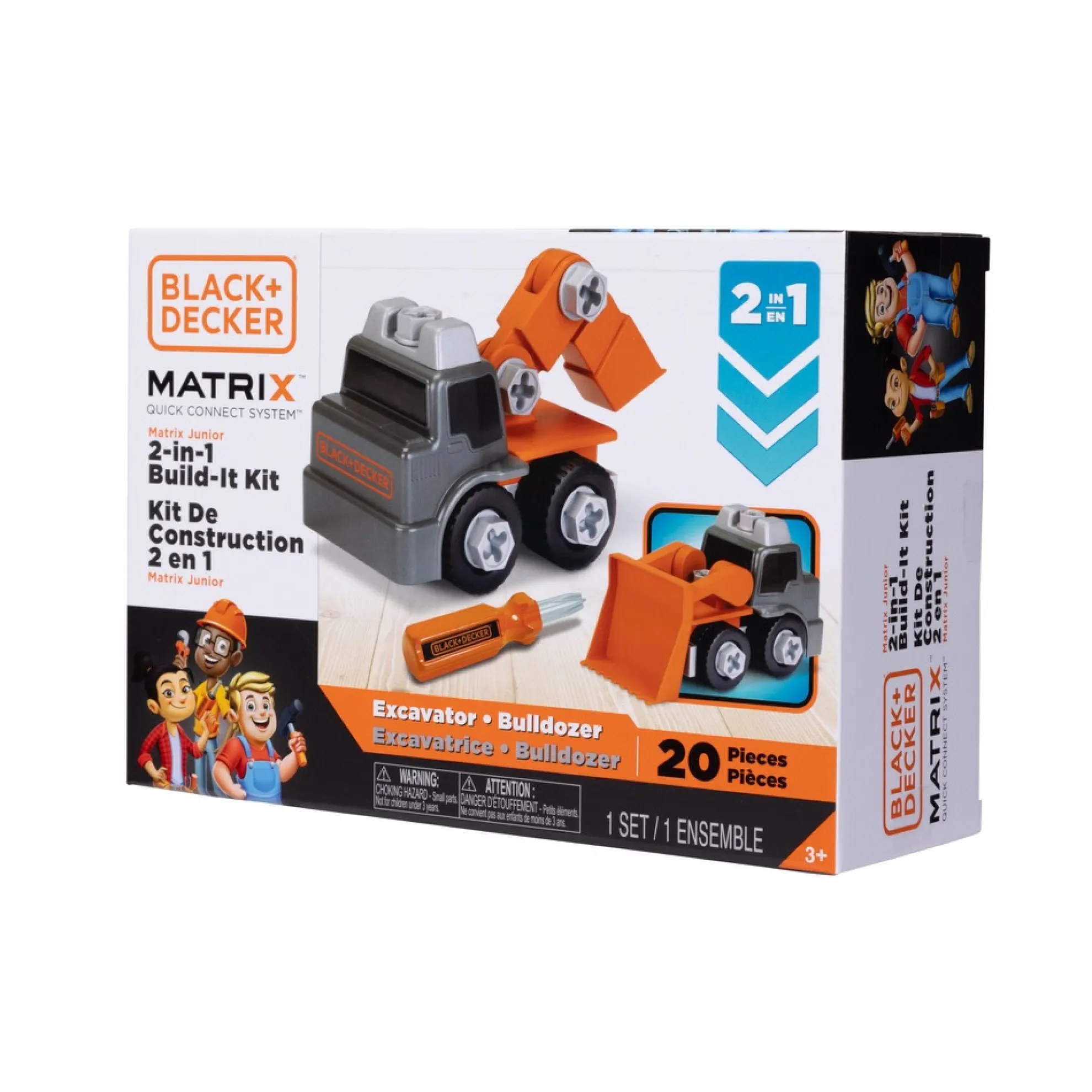 Matrix 2-In-1 Build-It Kit Excavator & Bulldozer