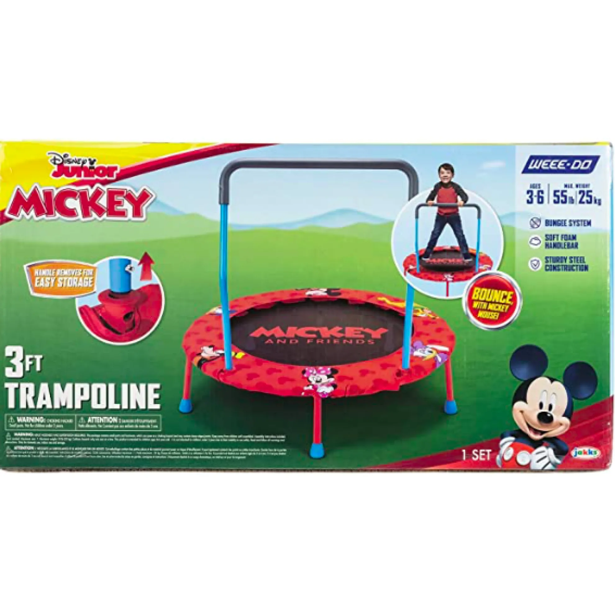 Mickey And Friends Mini Trampoline With Bar
