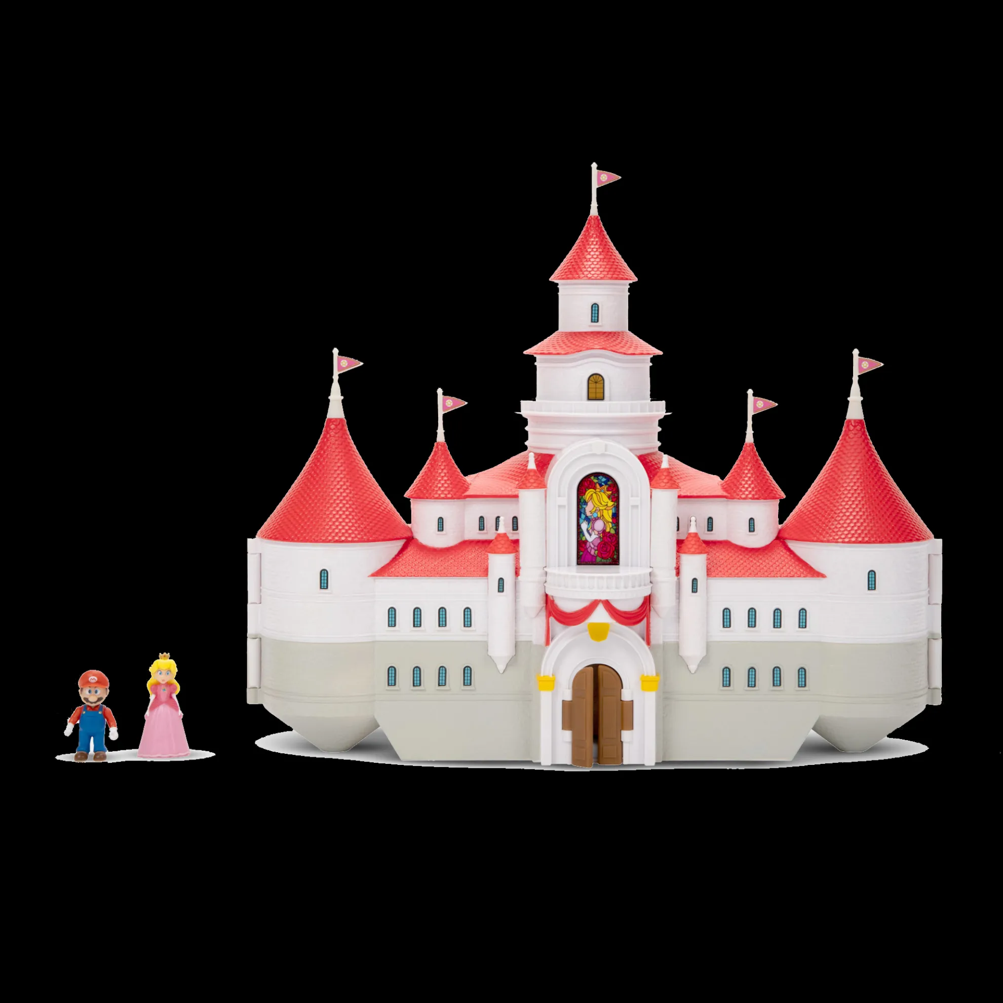 Mushroom Kingdom Castle Playset With Mini 1.25-Inch Mario And Princess Peach Figures