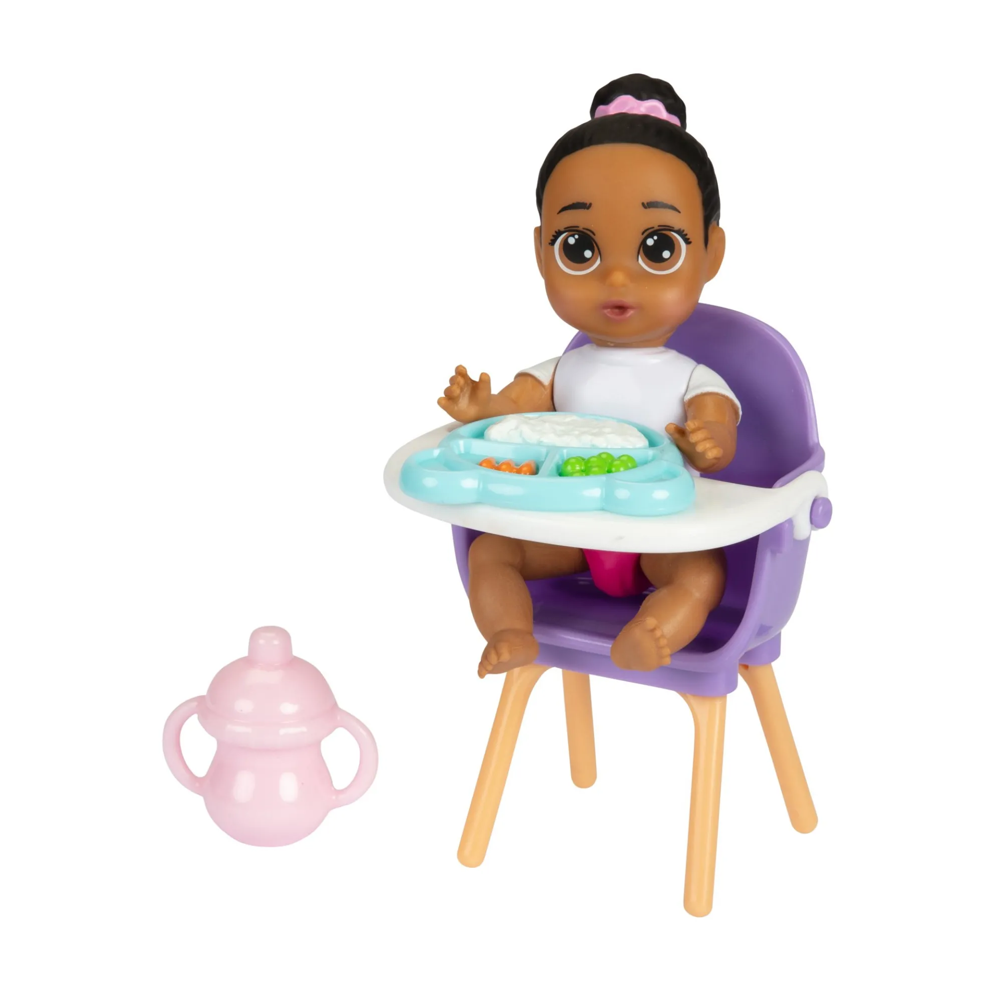 My Lil Babies 4-Inch Dark Brown Ponytail Brown Eyes Doll