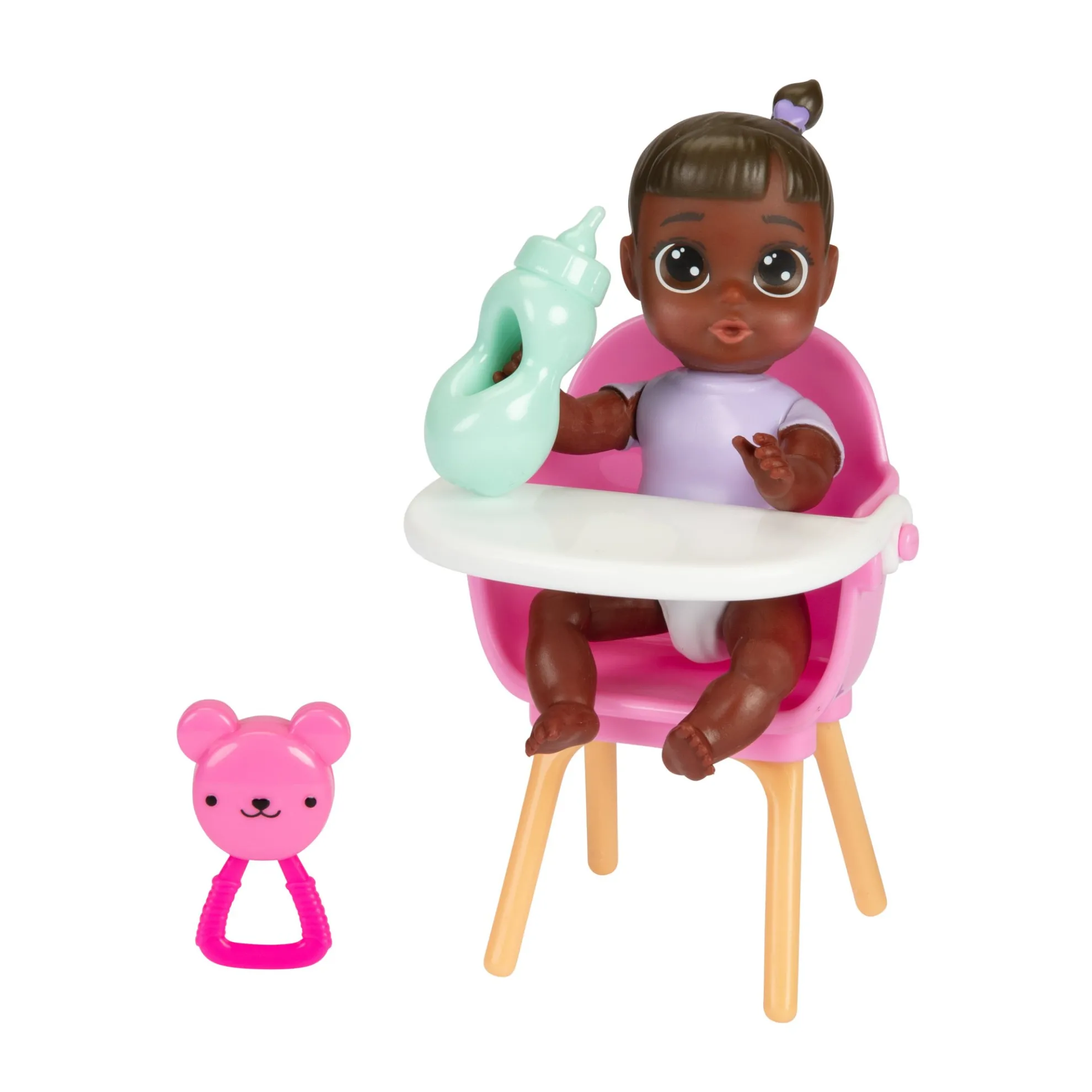 My Lil Babies 4-Inch Dark Brown Ponytail Brown Eyes Doll