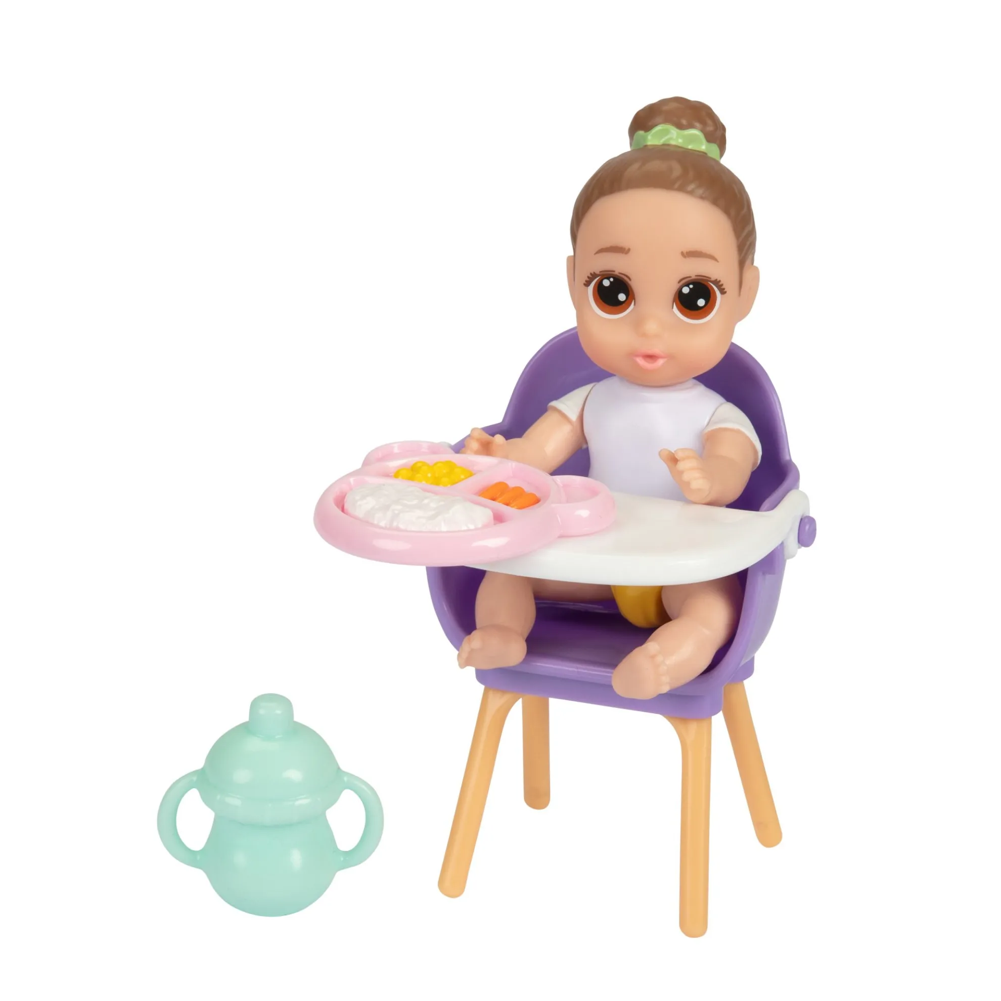 My Lil Babies 4-Inch Light Brown Bun Brown Eyes Doll