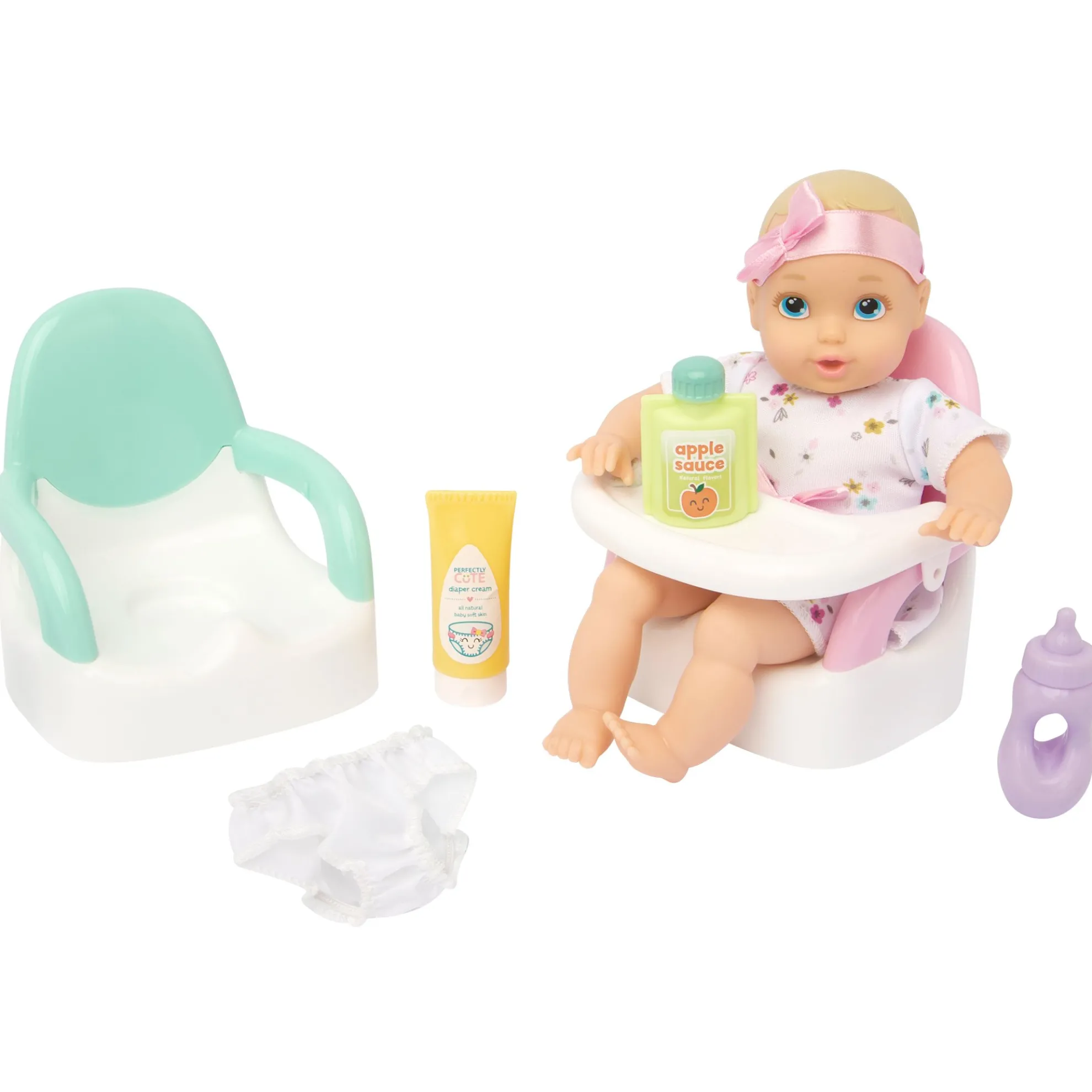 My Lil' Baby Feed & Go Playset 8-Inch Doll Blonde With Blue Eyes