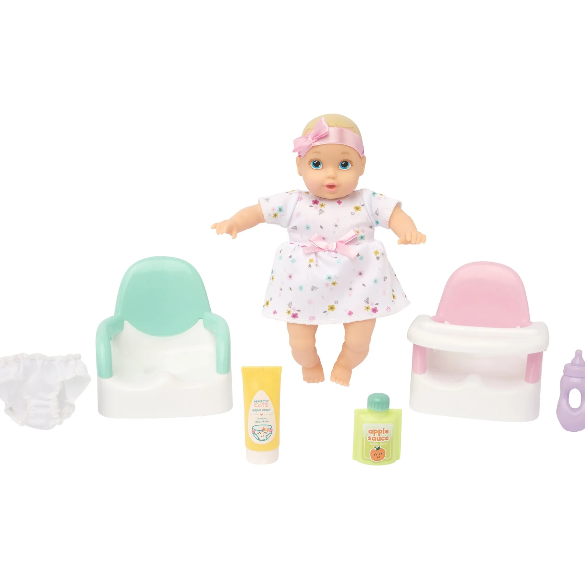My Lil' Baby Feed & Go Playset 8-Inch Doll Blonde With Blue Eyes
