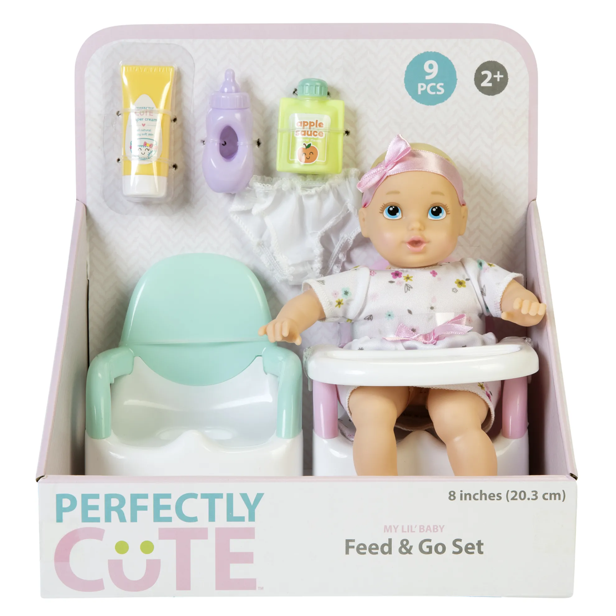 My Lil' Baby Feed & Go Playset 8-Inch Doll Blonde With Blue Eyes