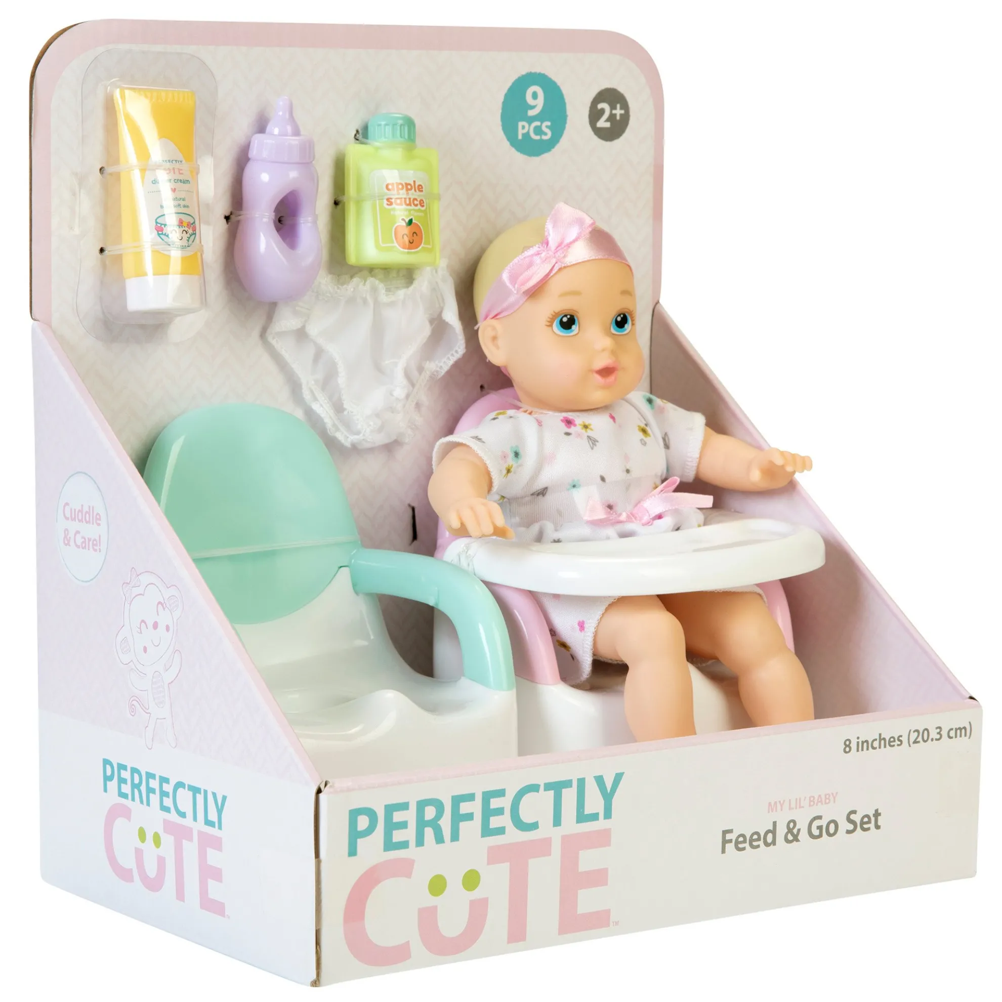 My Lil' Baby Feed & Go Playset 8-Inch Doll Blonde With Blue Eyes