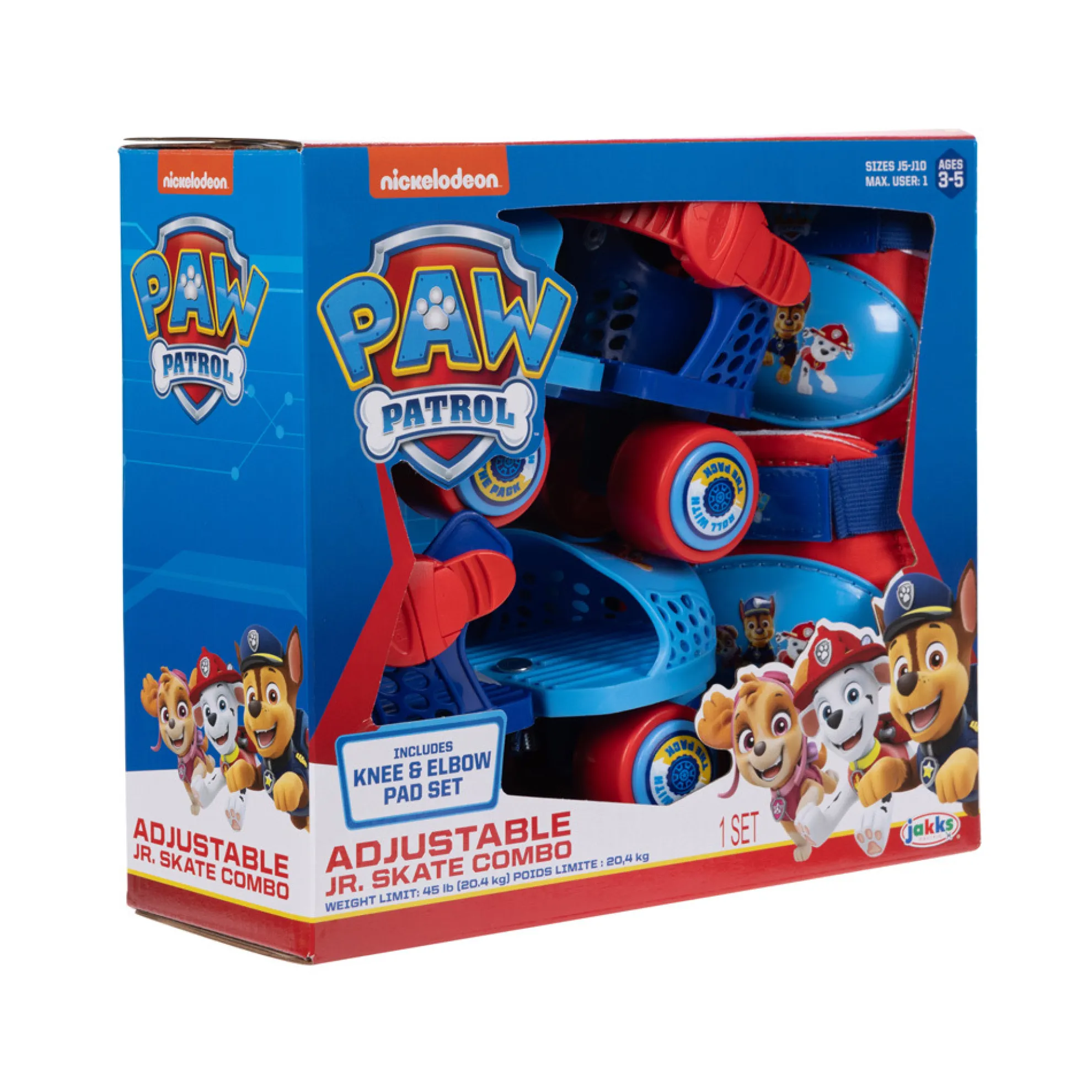 Paw Patrol Jr. Skates With Pad Set
