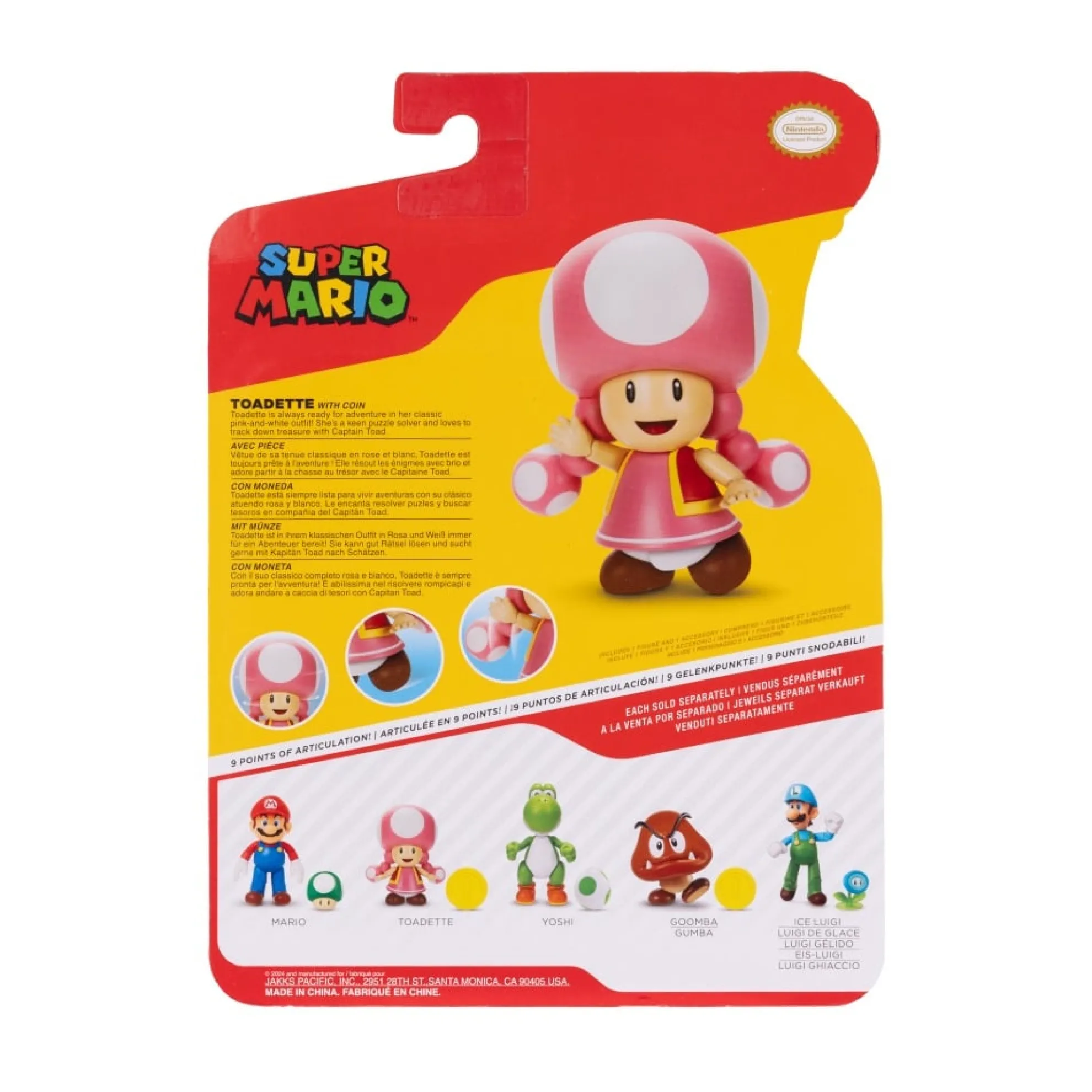 Toadette 4-Inch Articulated Figure With Coin